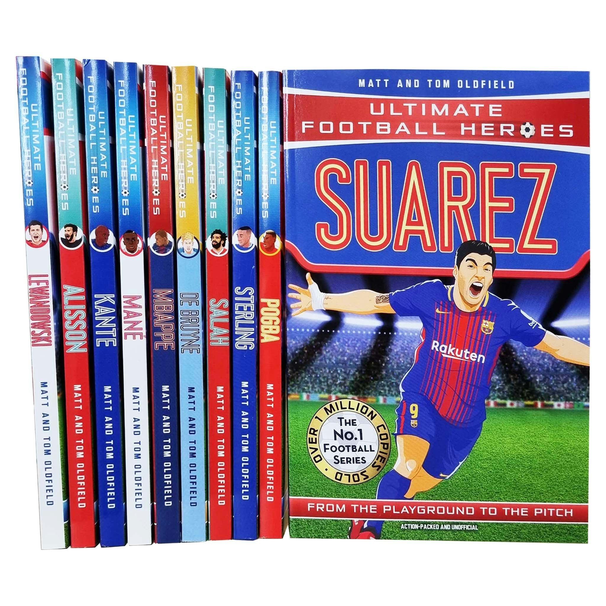 Dino Books Ultimate Football Heroes Series 2 Collection 10 Books Set Suarez, De Bruyne, Salah, Mbappe & Mane