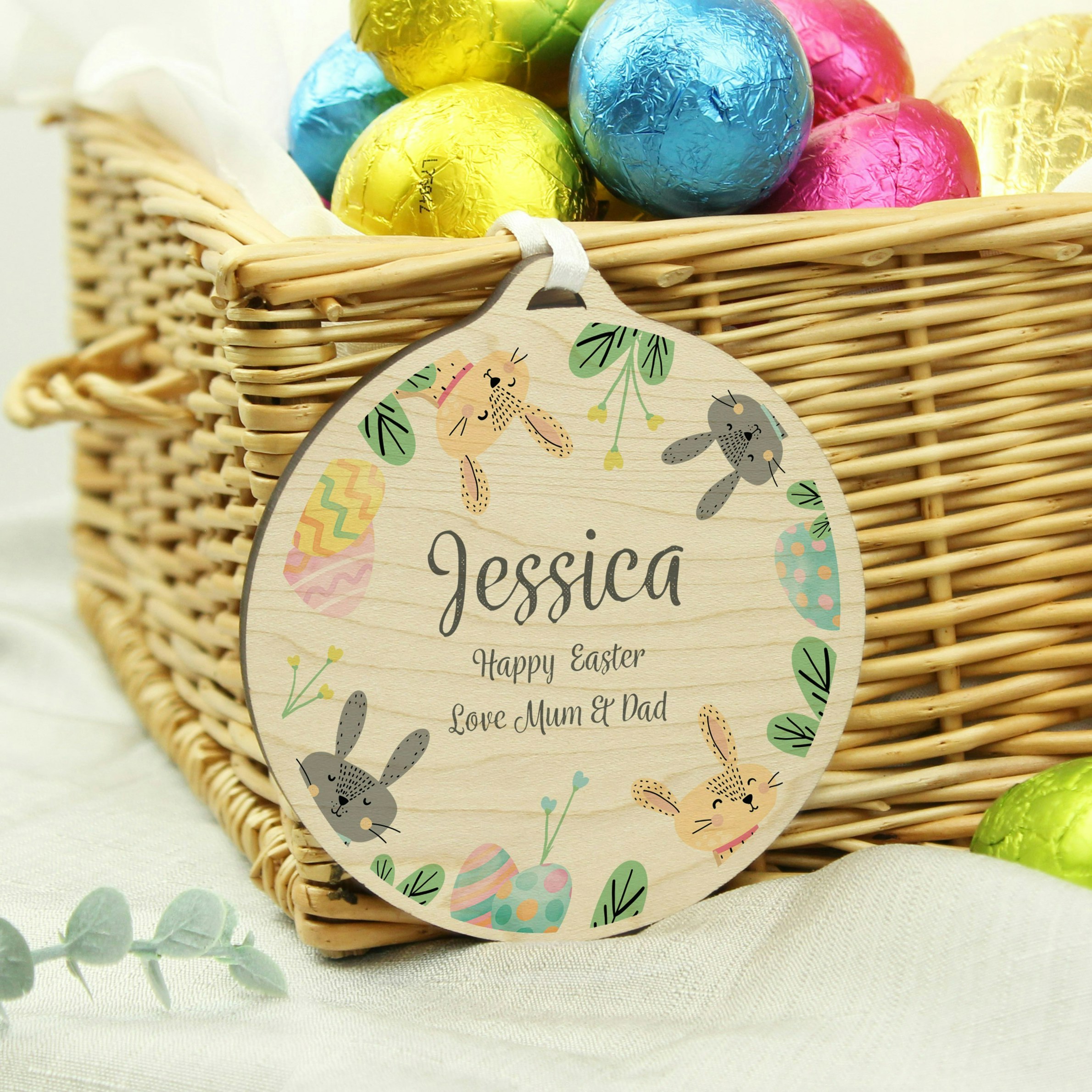 Rackhams Personalised Easter Bunny Wooden Decoration