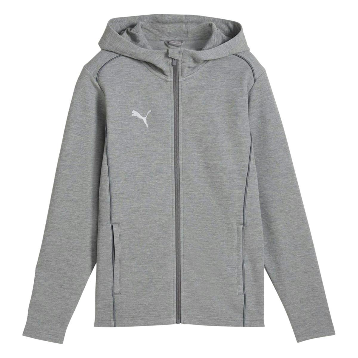 Puma Men's Grey Teamfinal Casuals Hooded Jacket - L - 77% Cotton/23% Polyester