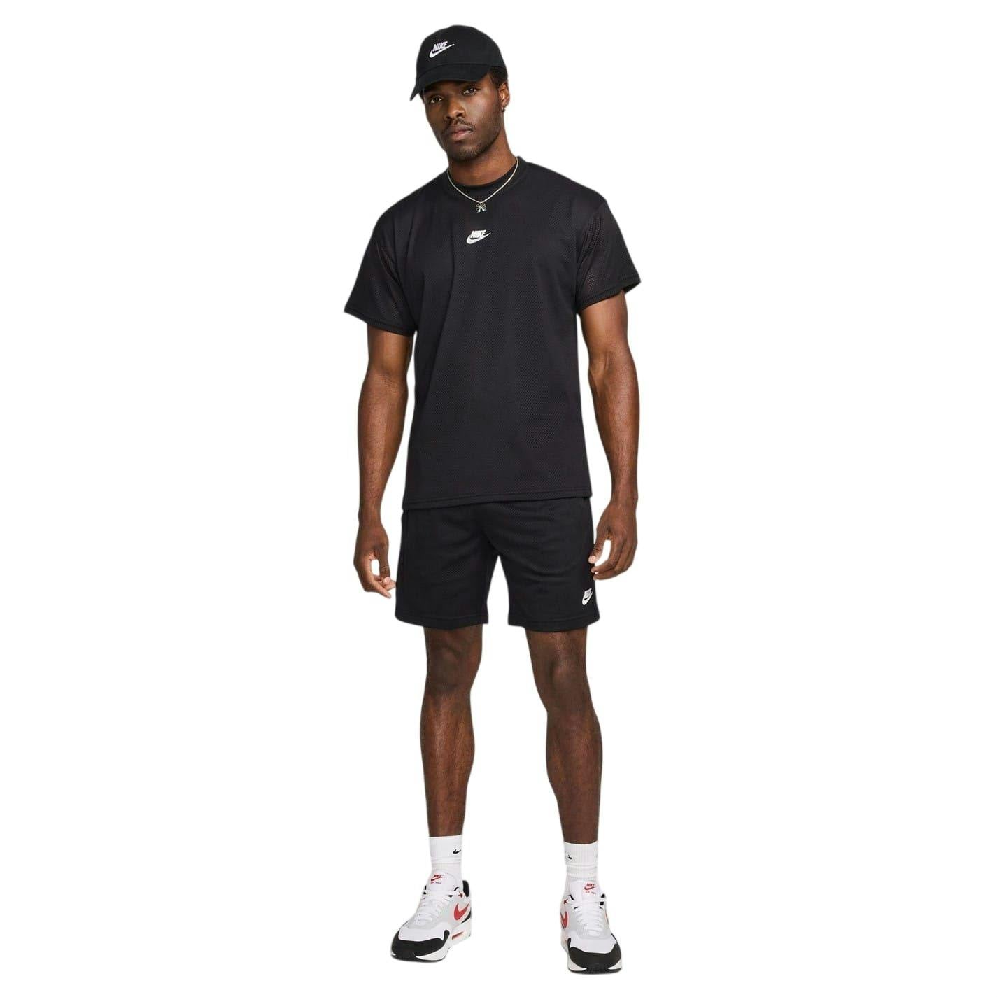 Nike Men's Black Swoosh Crew Neck Regular T-Shirt - Xxl - 100% Polyester