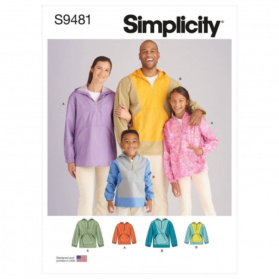 Simplicity Girls Sewing Pattern 9481, Hoodies For Kids, Teenagers, Women, Men, A (Xs - L / Xs - Xl) - Intermediate - A (Xs - L / Xs - Xl)