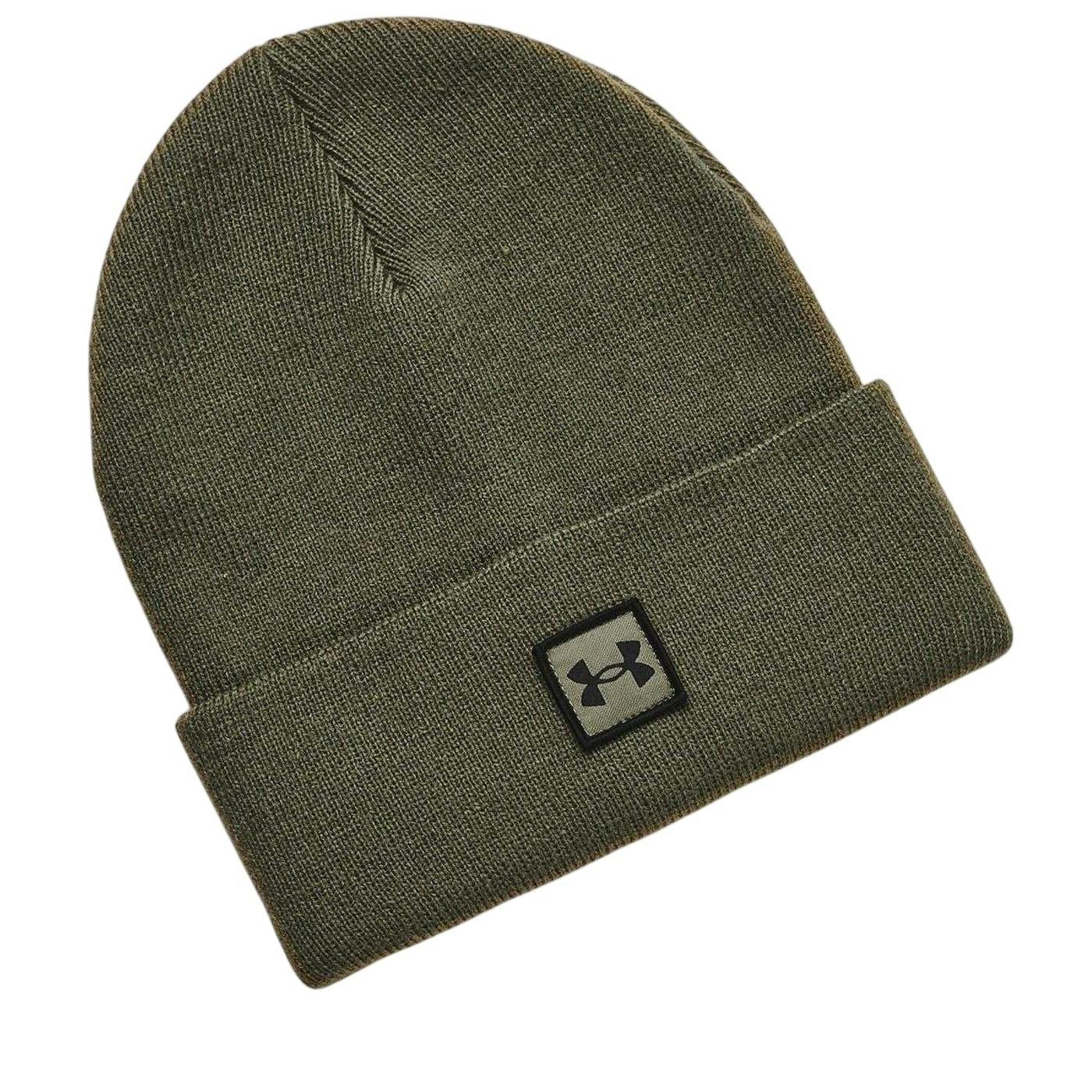 Under Armour Men's Green Halftime Logo Beanie - Marine Od - One Size - Marine Od - 100% Mixed