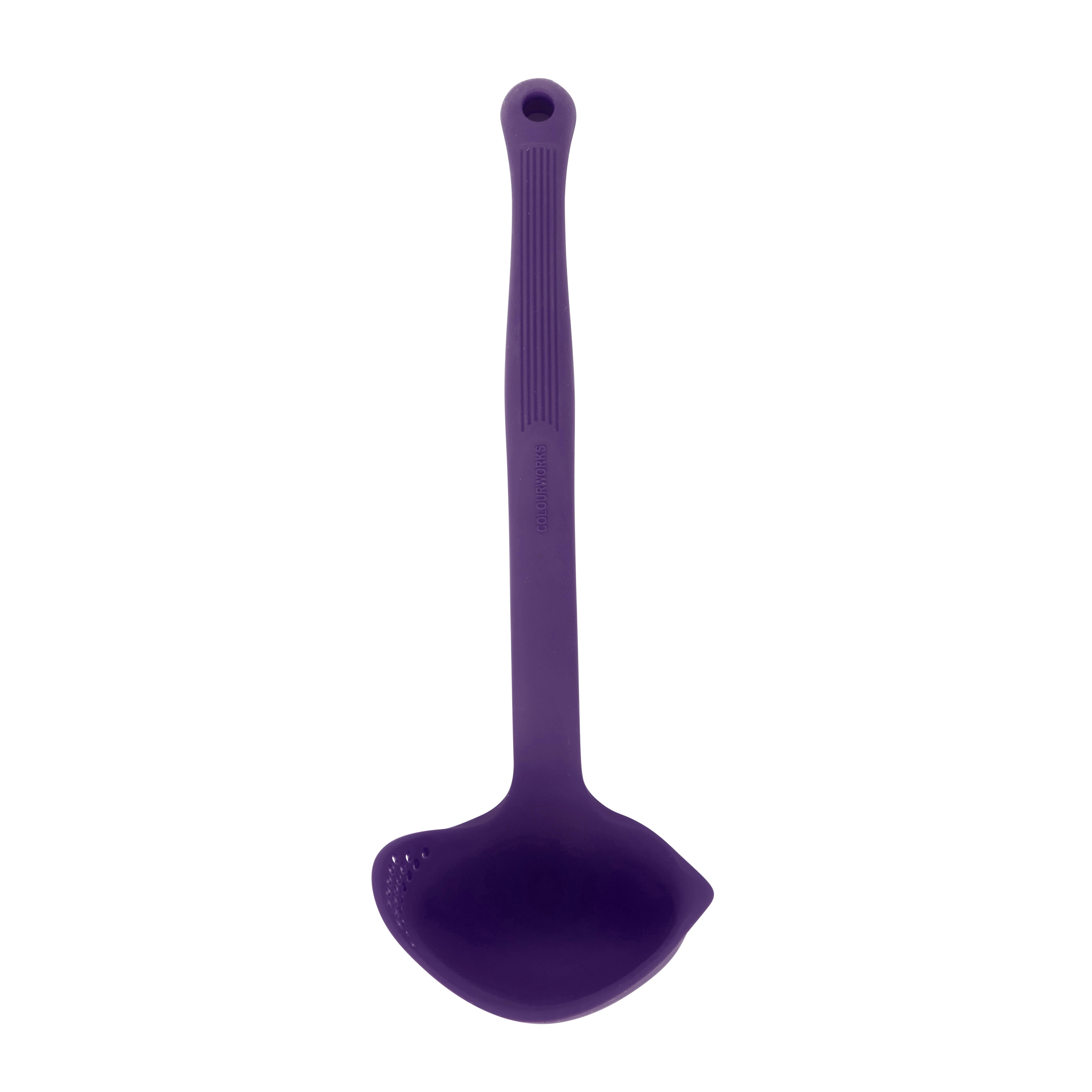 Rackhams Purple Silicone Kitchen Ladle With Spout - Silicone - Ladle