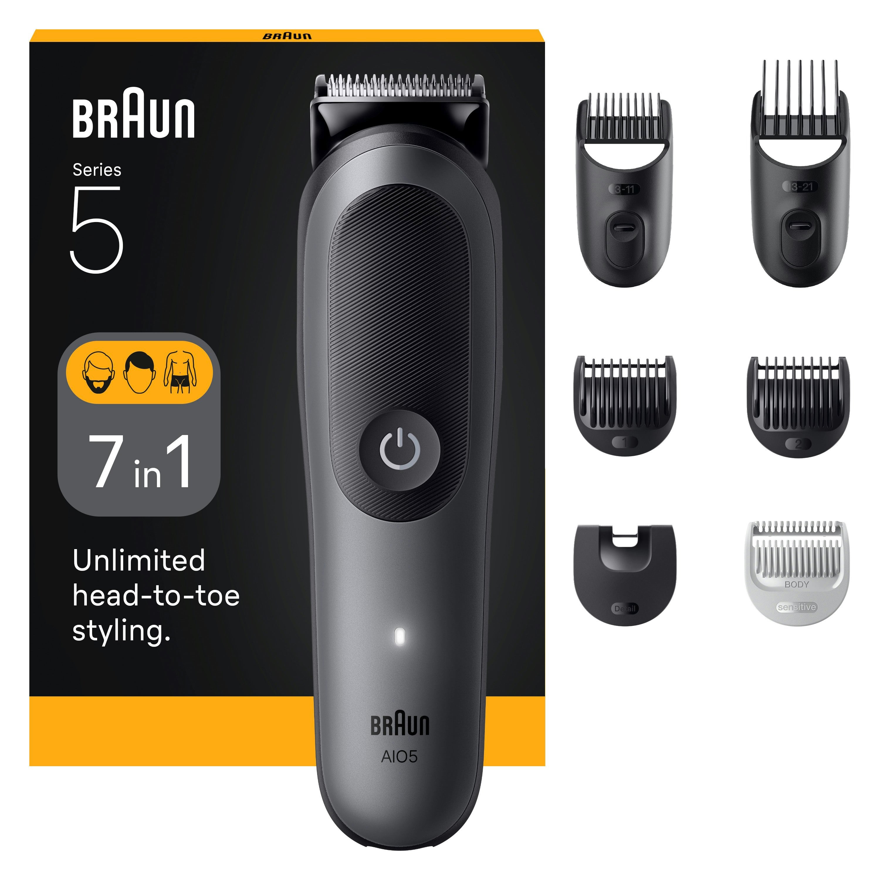 Braun All-In-One Kit Series 5, 7In1 Grooming, Body Trim, Aio5520, Grey - Image 12