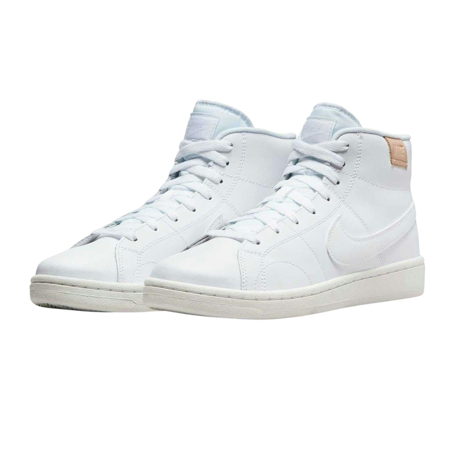 Nike Women's White Court Royale 2 Mid Cut Trainers - 5.5 Uk - 100% Mixed