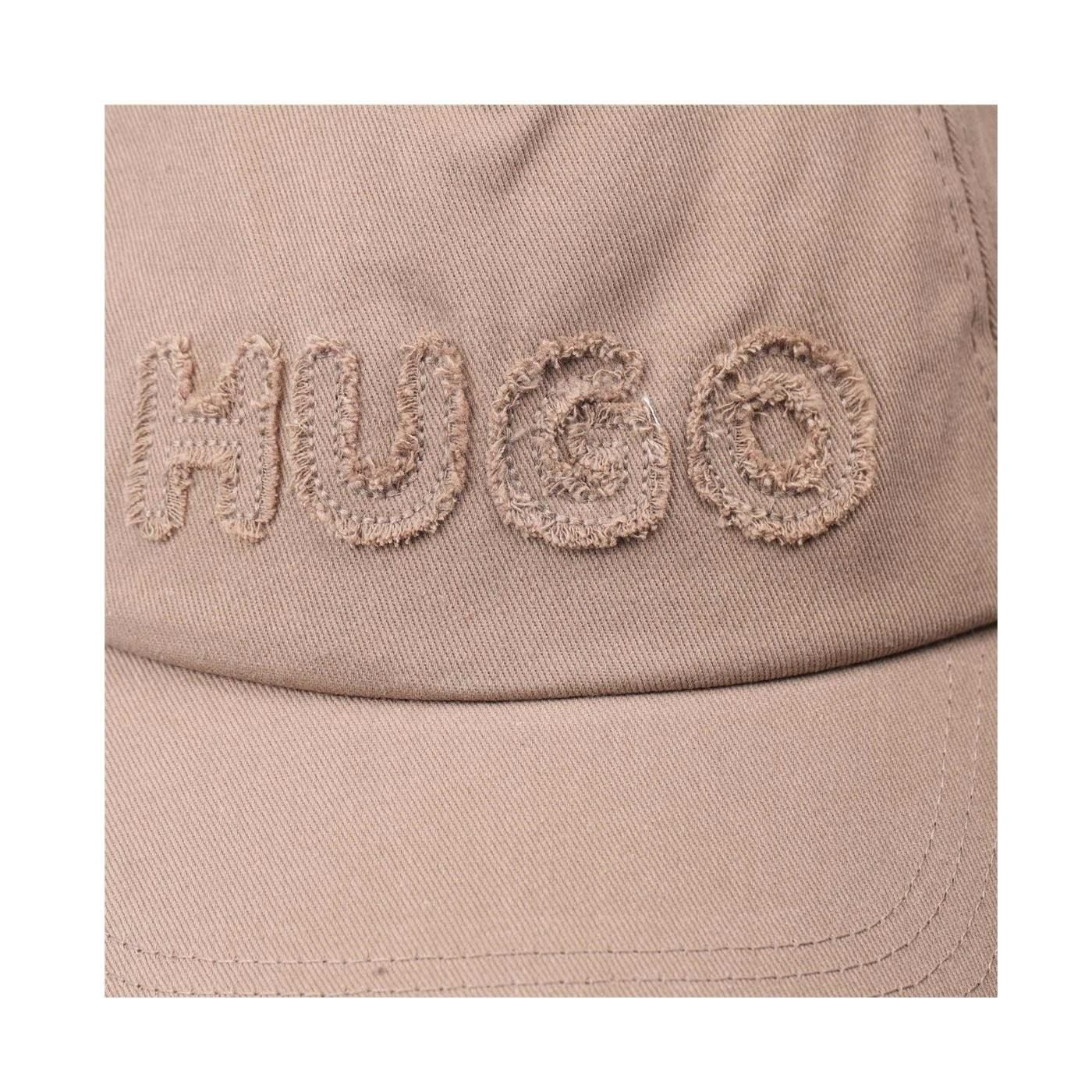 Hugo Women's Beige / Cara-Fr Raw Edge Cotton Twill Casual Baseball Cap - One Size - 100% Cotton