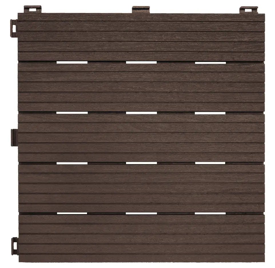 Nicoman Brown Cosmo Garden Patio Cosmopolitan Decking Tiles - 1 Tile (Sample)