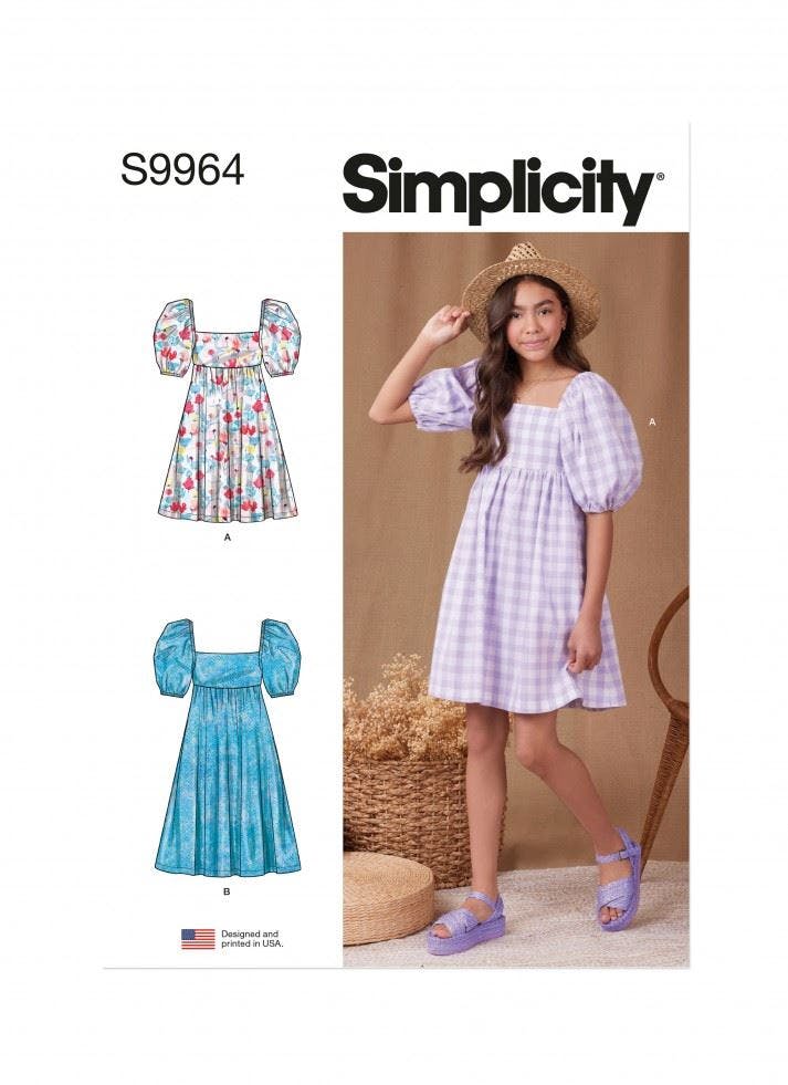 Simplicity Sewing Pattern 9964, Dresses For Kids, Teenagers, A (7-8-10-12-14) - Intermediate - A (7-8-10-12-14)