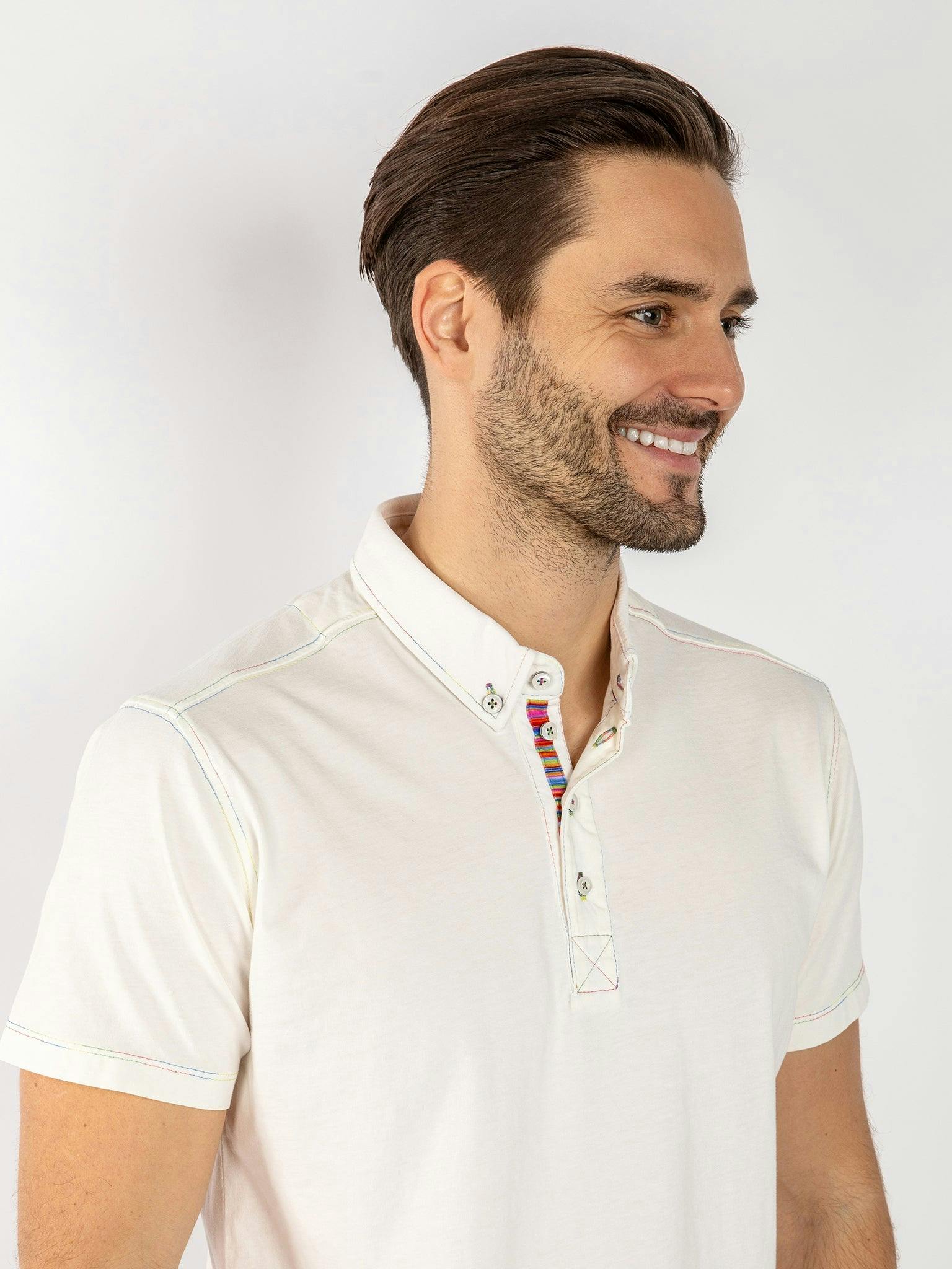 Claudio Lugli Men's White Simple Polo Shirt - 4XL