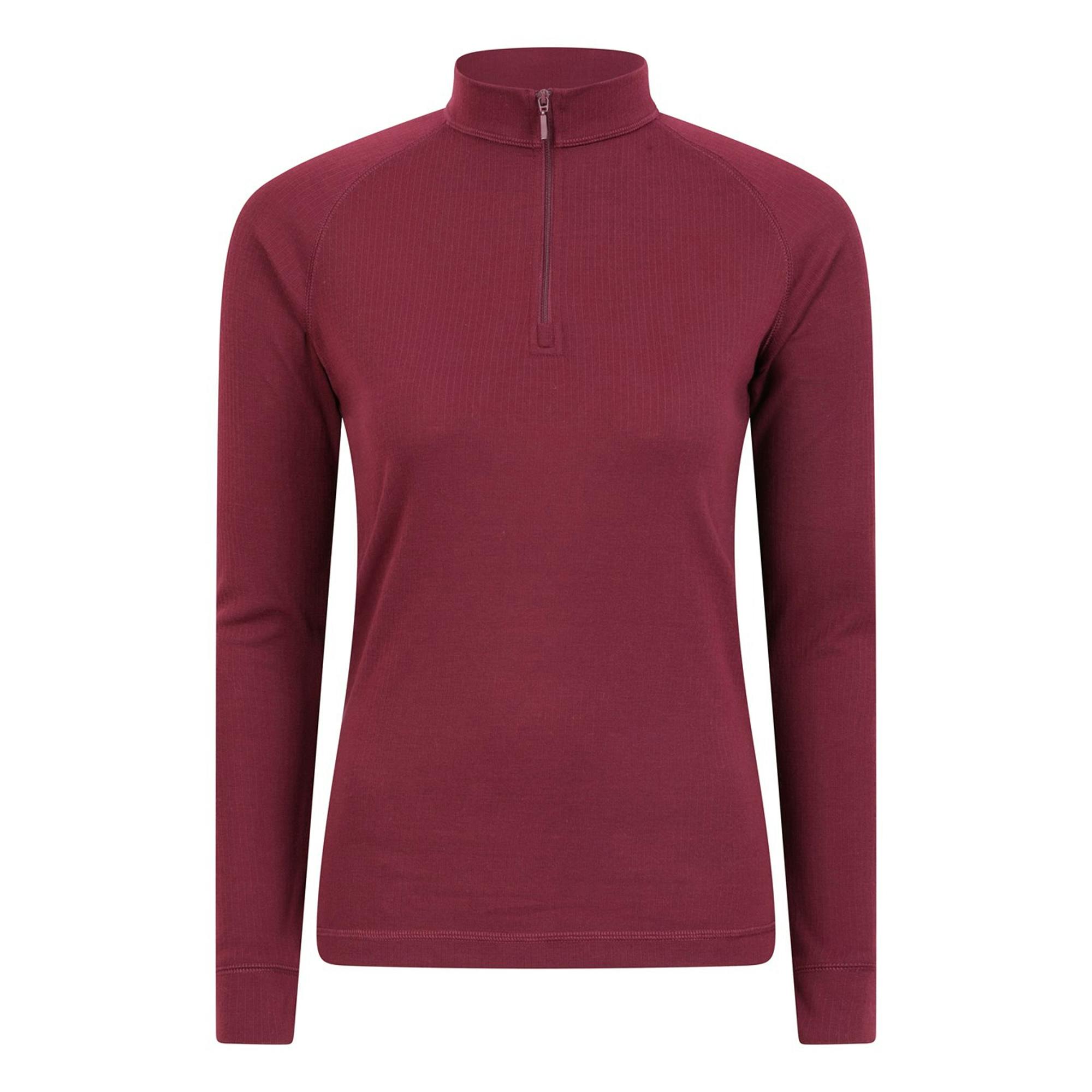Mountain Warehouse Women's / Talus Zip Neck Long-Sleeved Thermal Top - Berry - Berry - 12 Uk - 100% Polyester