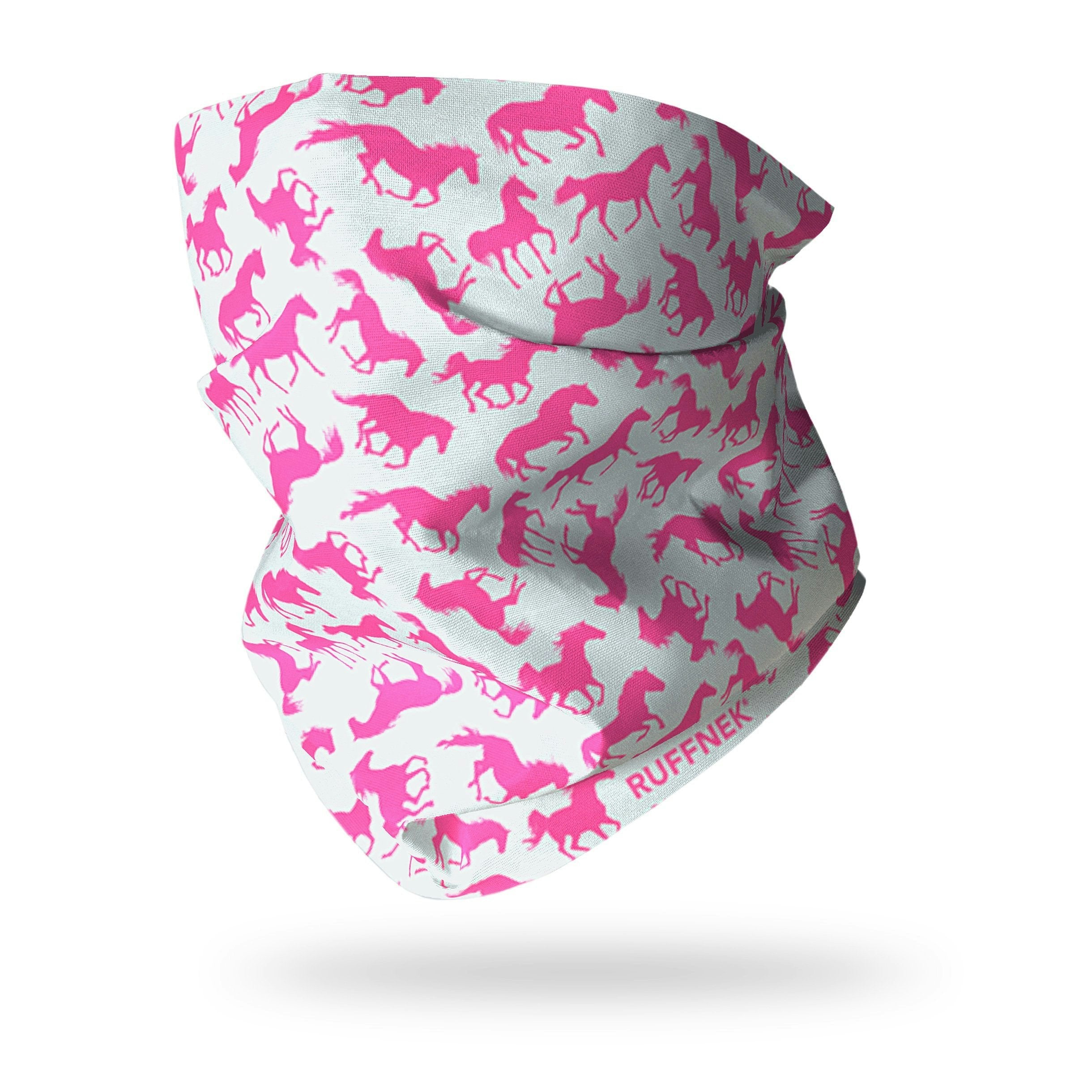 Ruffnek Unisex Grey/Pink And Horse Design Snood Scarf