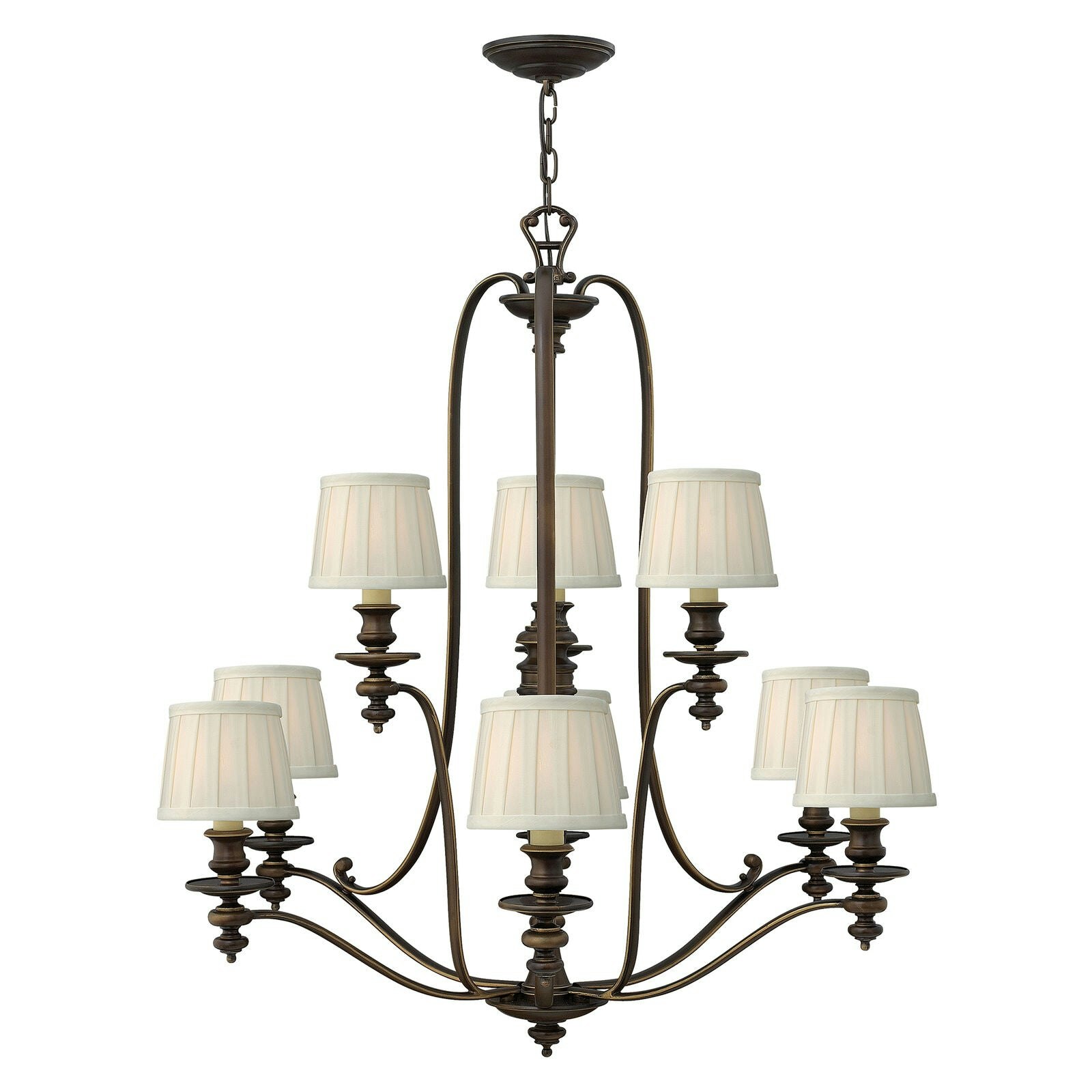 Rackhams Light/Bronze Bulb Chandelier Hanging Pendant Royal Led E14 60W Bulb Size 9