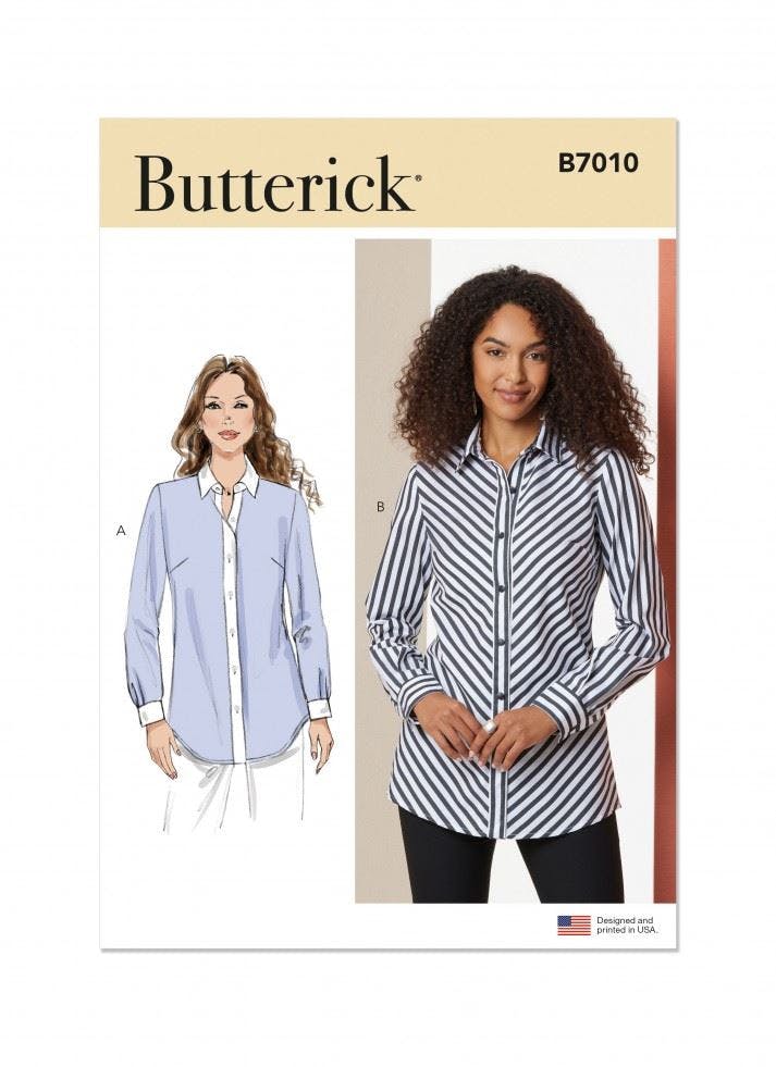 Butterick Women's Sewing Pattern 7010, Tops, Shirts For K5 (8-10-12-14-16) - Intermediate - R5 (14-16-18-20-22)