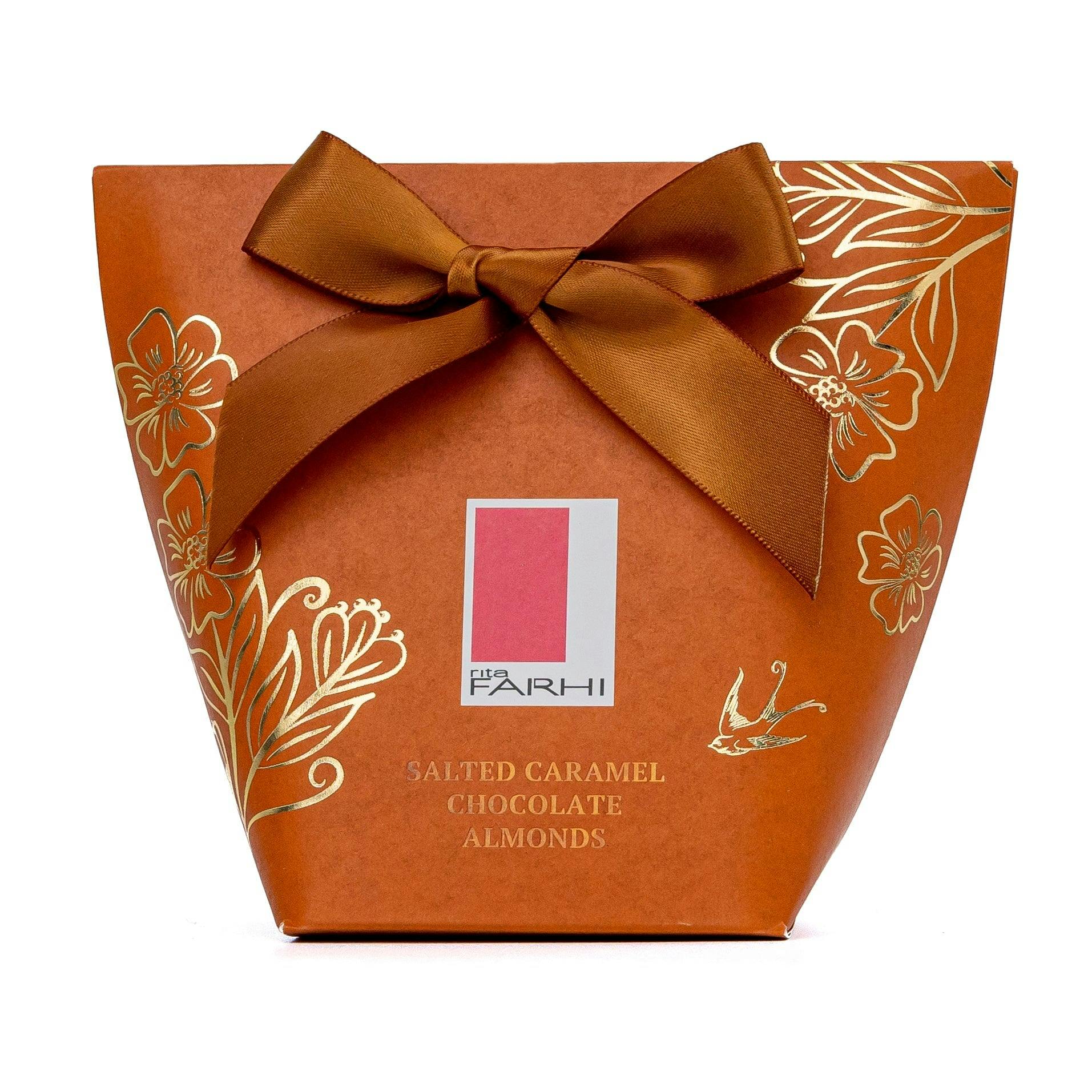 Rita Farhi Salted Caramel Chocolate Almonds In Bow Box, 130G