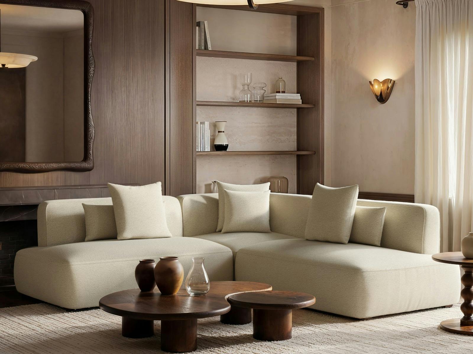 Solace+Co Cream Luna Large Sofa
