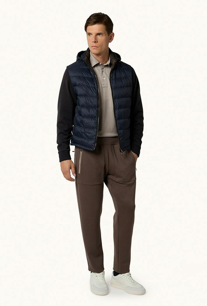 Paul & Shark Ultralight Down Jacket With Removable Wool Sleeves - Xl - Navy