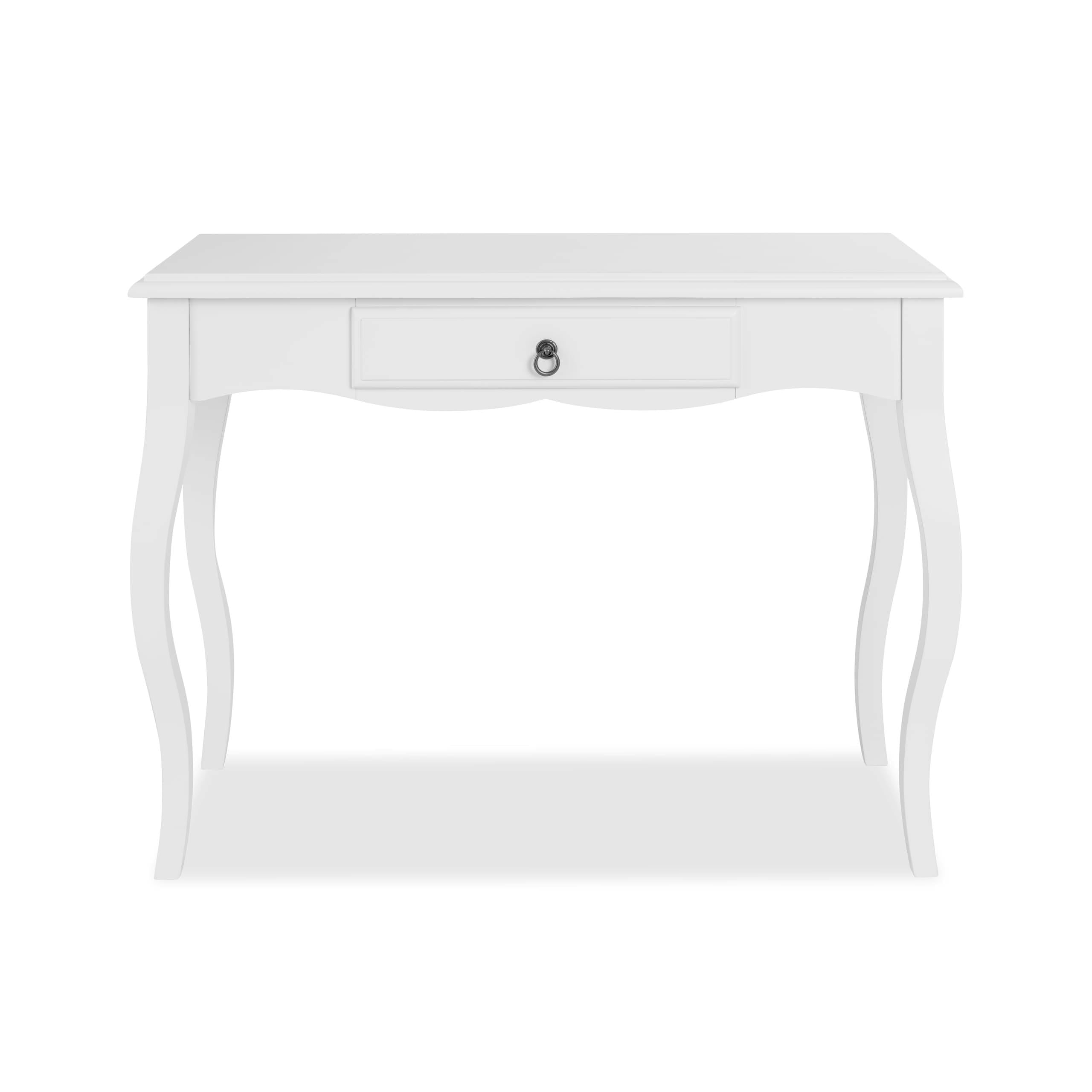 Rackhams White Romance Dressing Table With Drawer. French Style Vanity Unit - True
