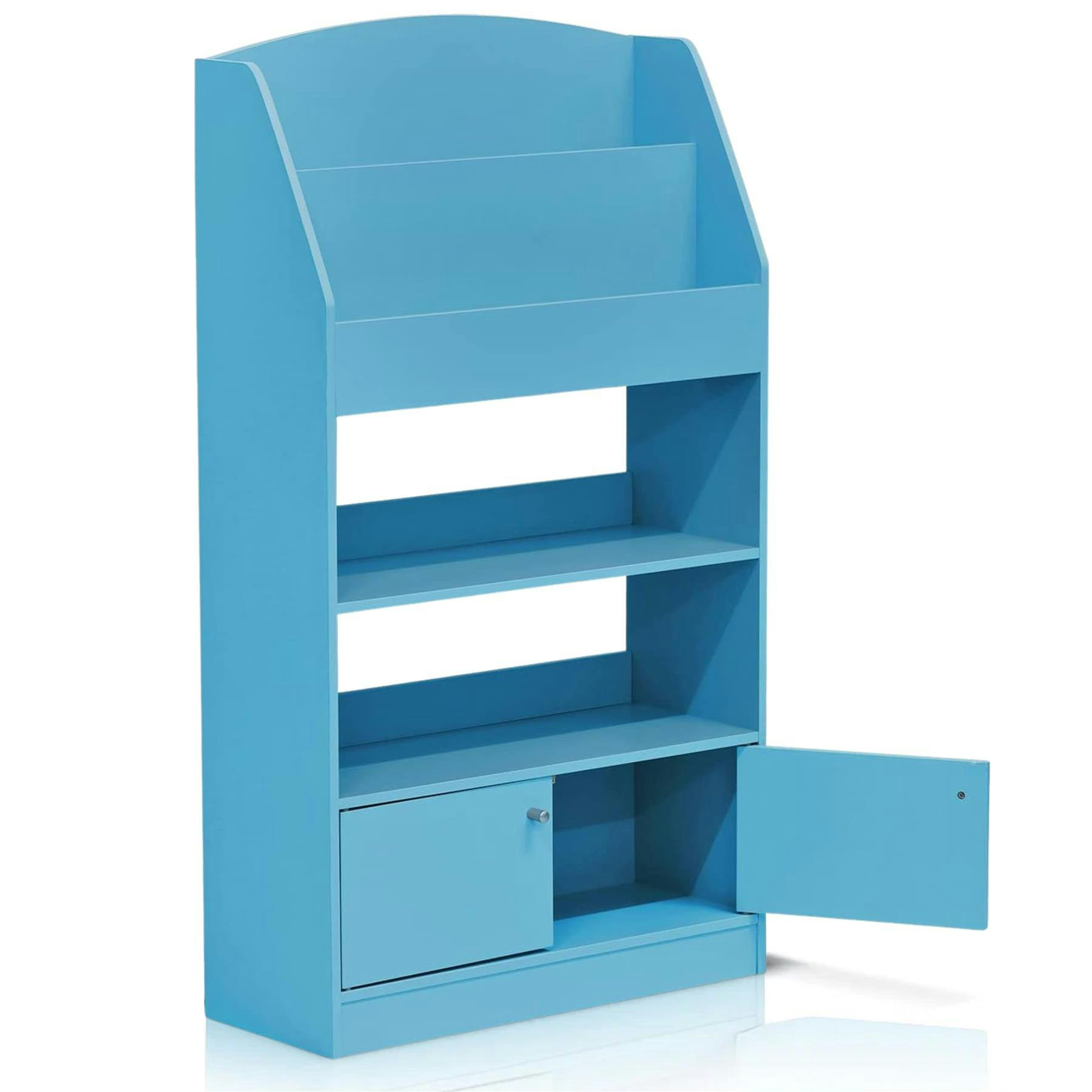 Walplus Light/Blue Kidkanac Magazine/Bookshelf With Toy Storage Cabinet, | Luxury Wall Decor For Living Room & Bedroom