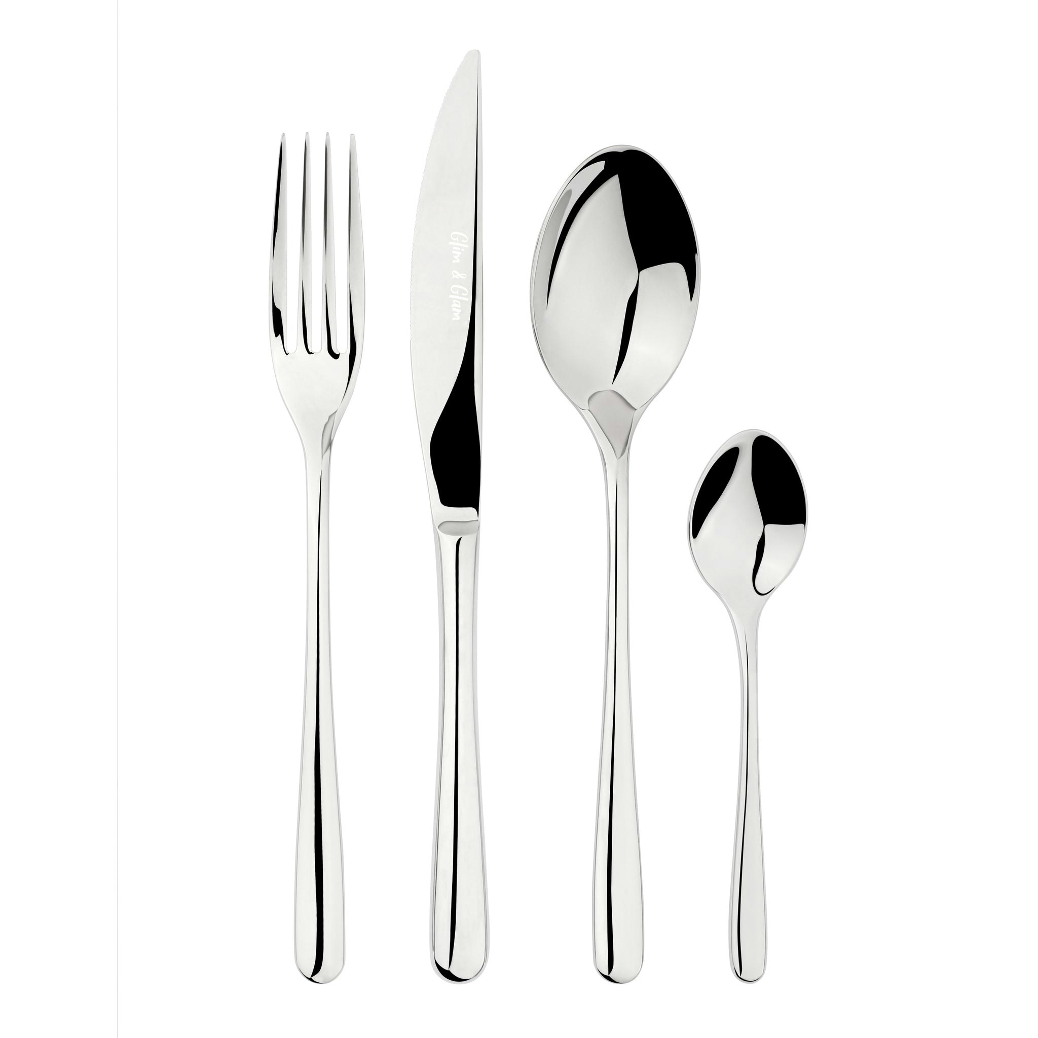 Rackhams Cutlery Sets 18/8 Stainless Steel 32Pc Set Sphere - Chrome - Stainless Steel