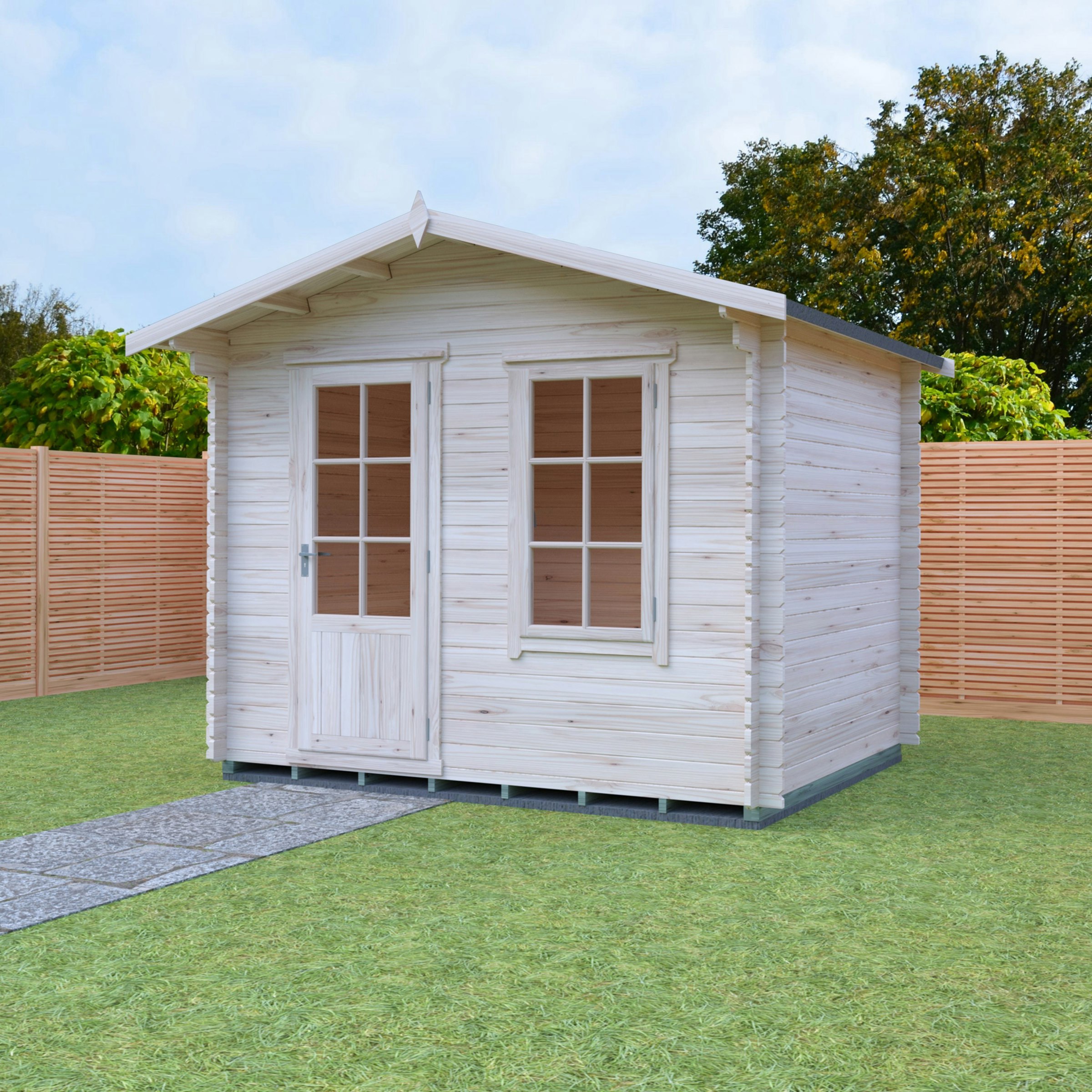 Rackhams Light 10X8 Bucknells Log Cabin 28Mm Cladding