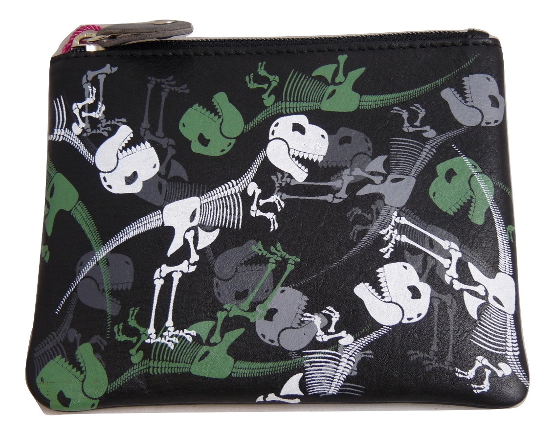 Mala Leather Light Dinosaur Print Leather Coin & Card Purse