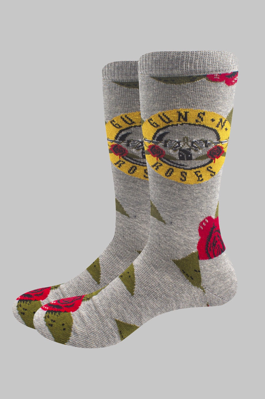 Paradiso Clothing Unisex Grey Guns N Roses Bullet Roses Socks