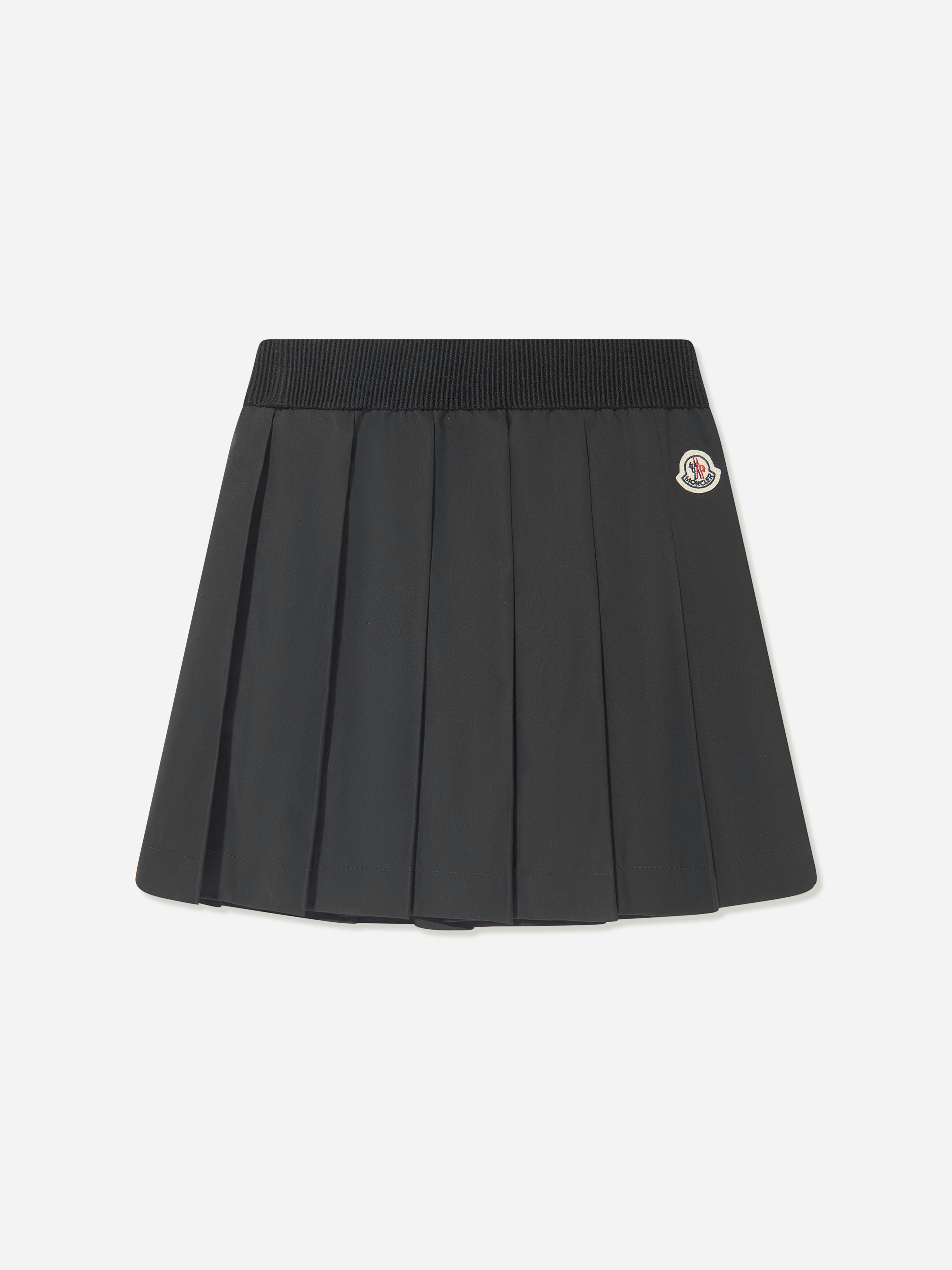 Moncler Enfant Girls Black Pleated Skirt In - 4 Yrs