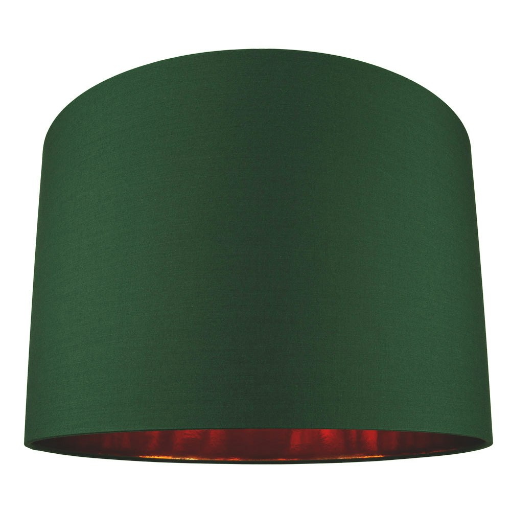 Rackhams Green Modern Forest Cotton 16" Floor/Pendant Lamp Shade With Shiny Copper Inner