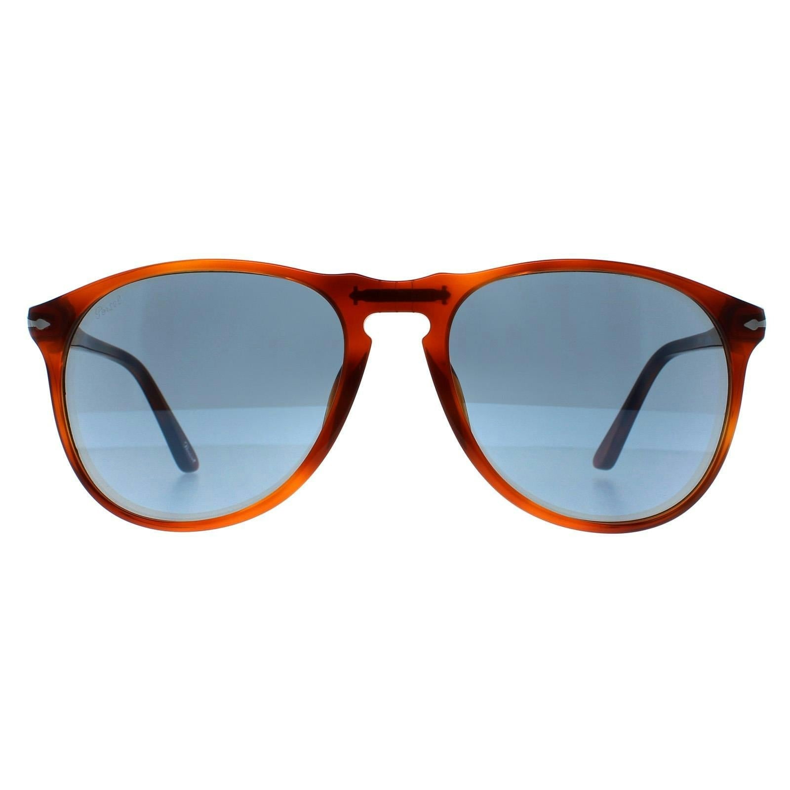 Persol Men's Brown/Blue Po9649s 96/56 Man Sunglasses Acetate Pilot Normal - Image 9