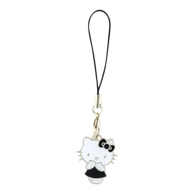 Hello Kitty Black Phone Strap Kitty Cute Charm - Hkcpmkk