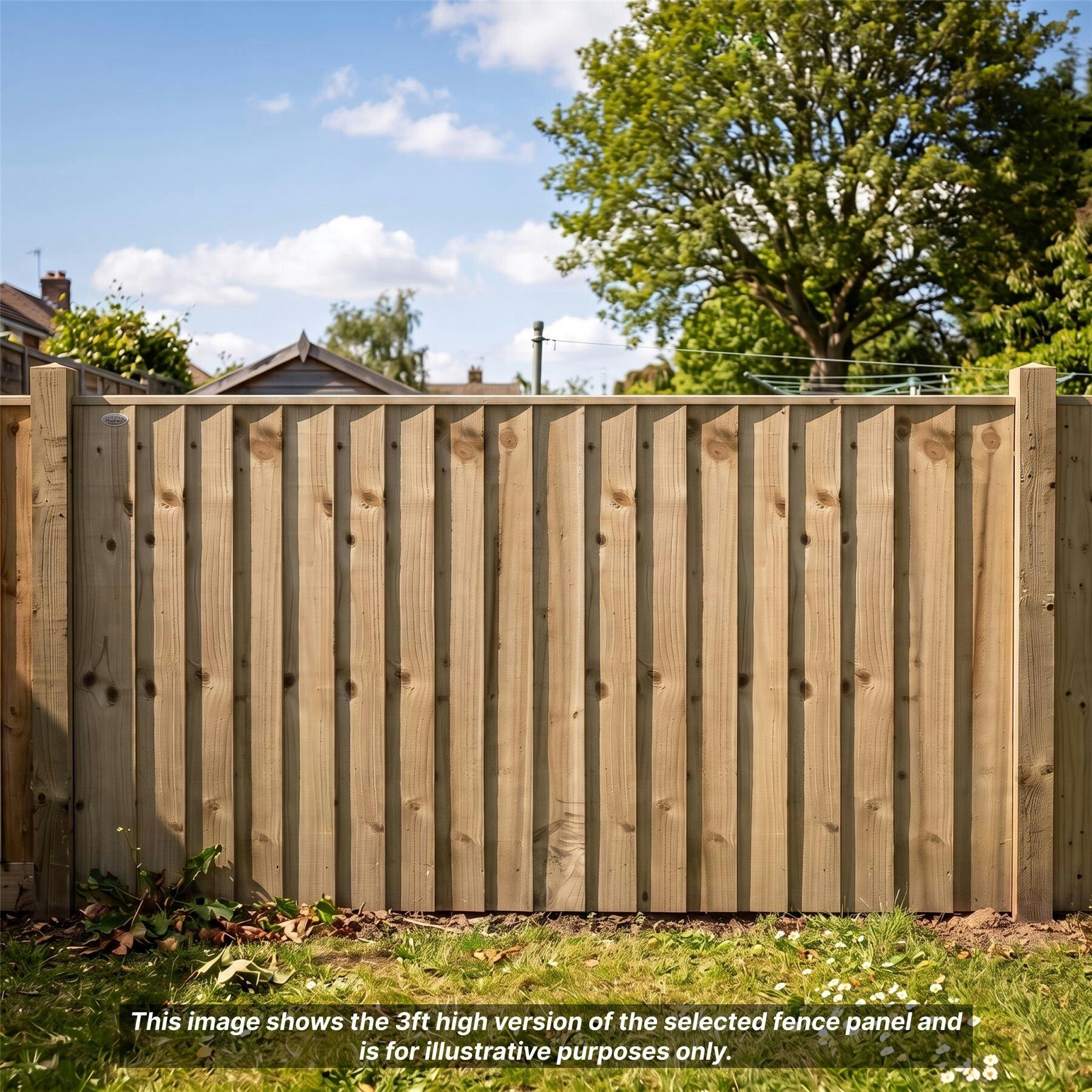 B&Q - Feather Edge Wooden Garden Fence Panel 4 Pack 6Ft X 2Ft Treated Fully Framed Heavy Duty Closeboard Outdoor Fencing - Image 2
