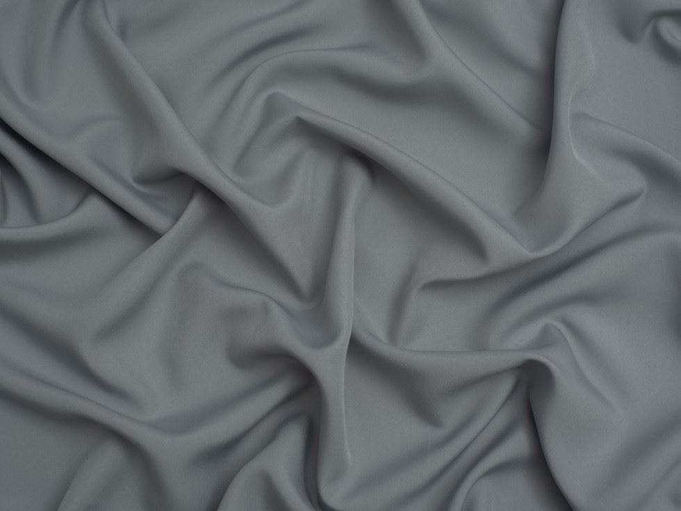 Minerva Grey Core Range Soft Touch Crepe Fabric - Plain Design Dressmaking Fabric, 110 Cm / 44" Wide - Per Metre