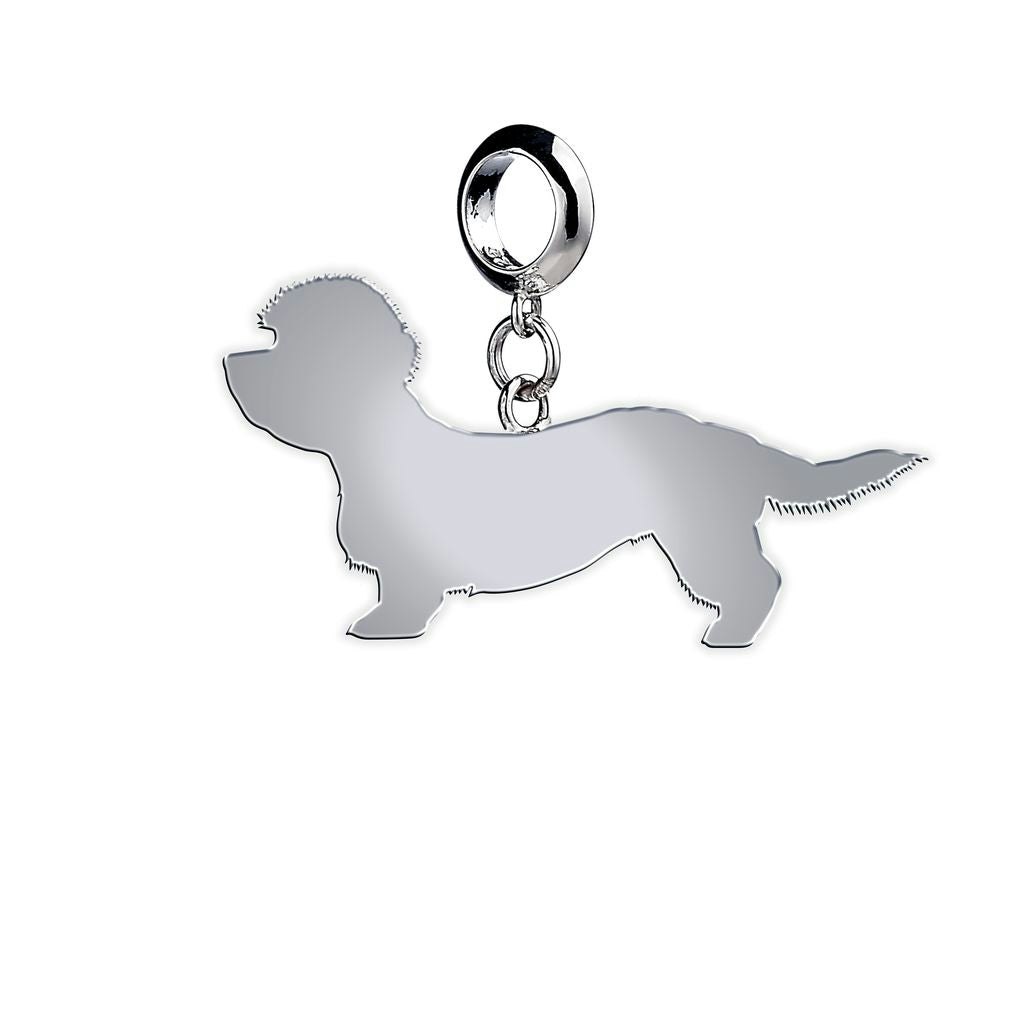 Mylee London Silver Dandie Dinmont Terrier Silhouette Charm - Slider Charm - No