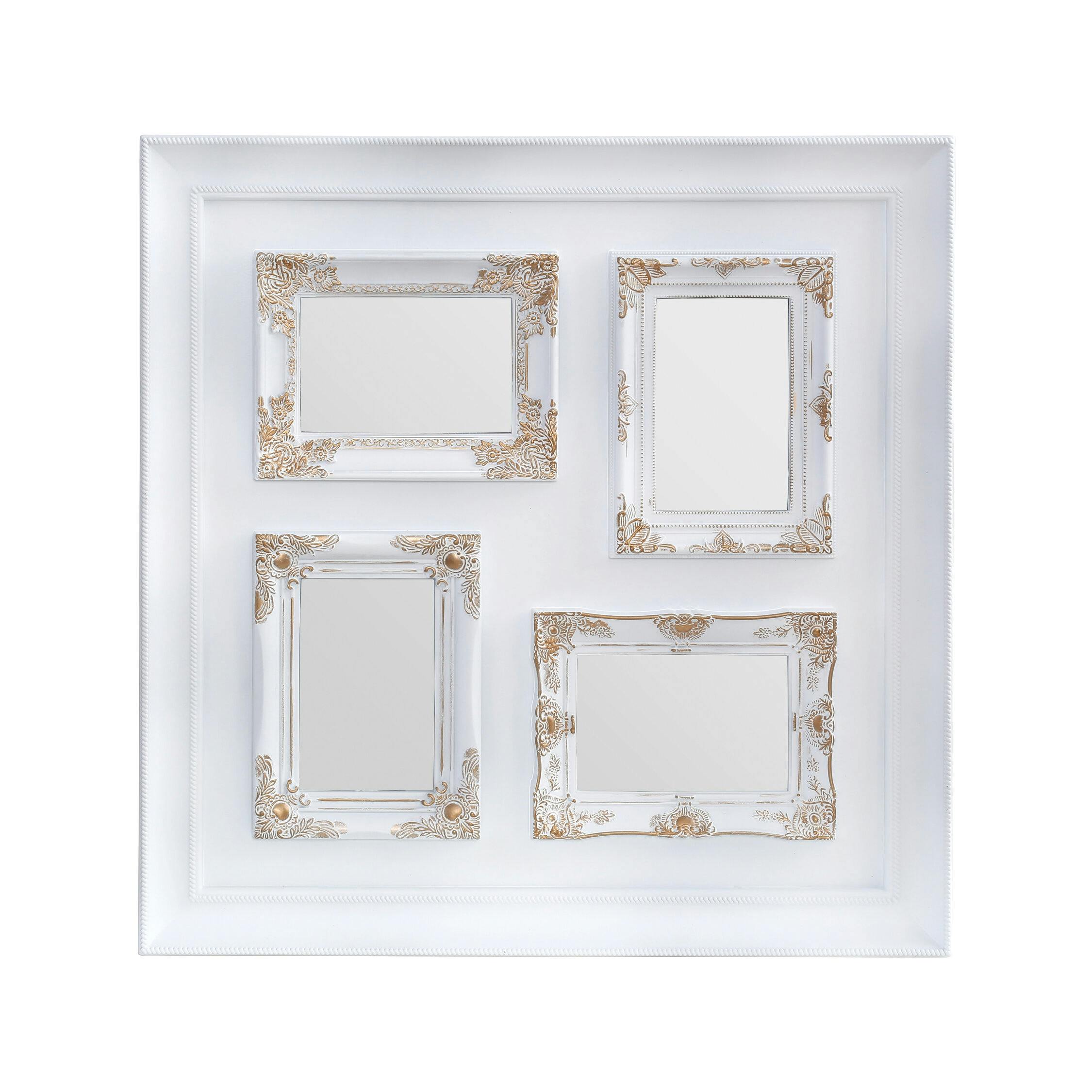 Premier Housewares Maren Vintage Style White & Gold 4 Photo Frame - Image 2