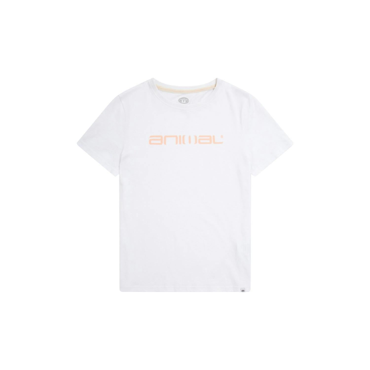 Animal Women's White Marina Logo Organic T-Shirt - 16 Uk - 100% Organic Cotton