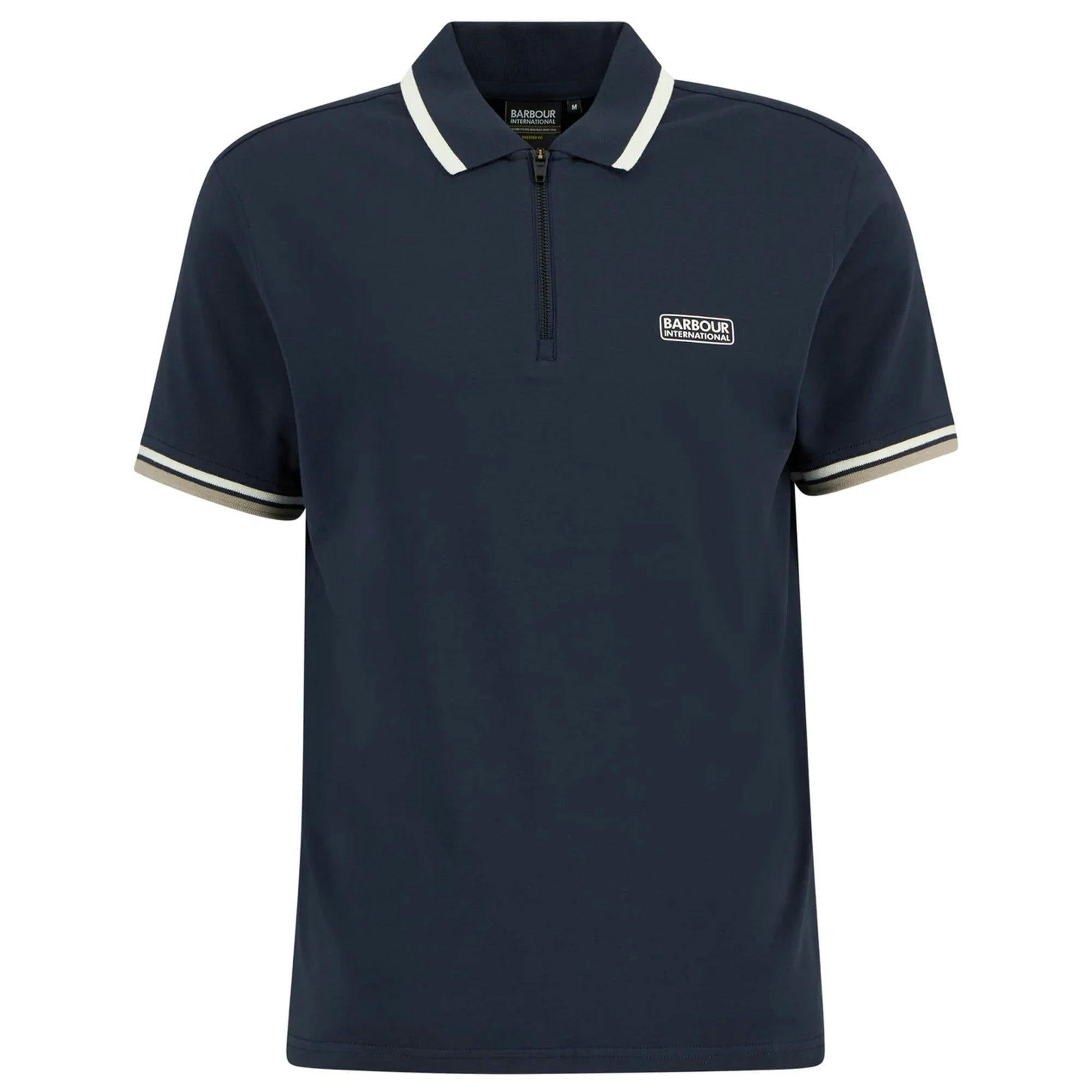 Barbour International Panter Interlock Polo Shirt Navy - M