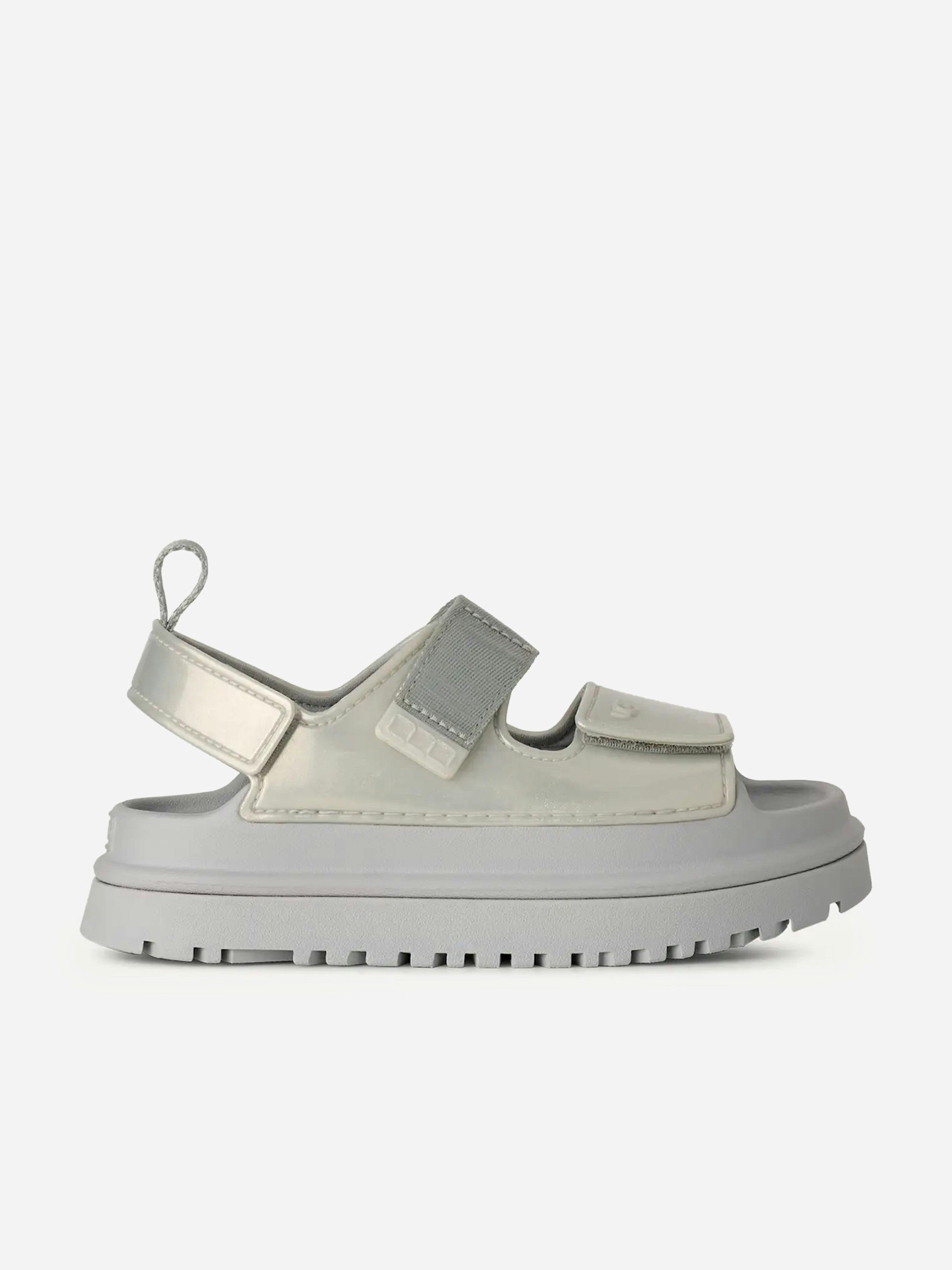 Ugg Girls Silver Glossy Sparkles Goldenglow Sandals In - Us 2 Eu 33.5 Uk 1