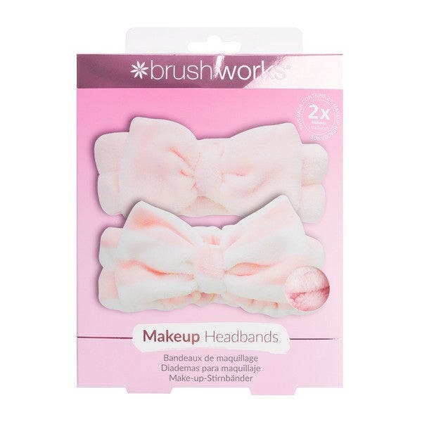 Brushworks Makeup Headbands – 2 Pack Soft Elastic Spa Hair Bands with Bow for Skincare, Facials & Makeup Application | Gentle, Absorbent & Vegan Friendly - Image 5
