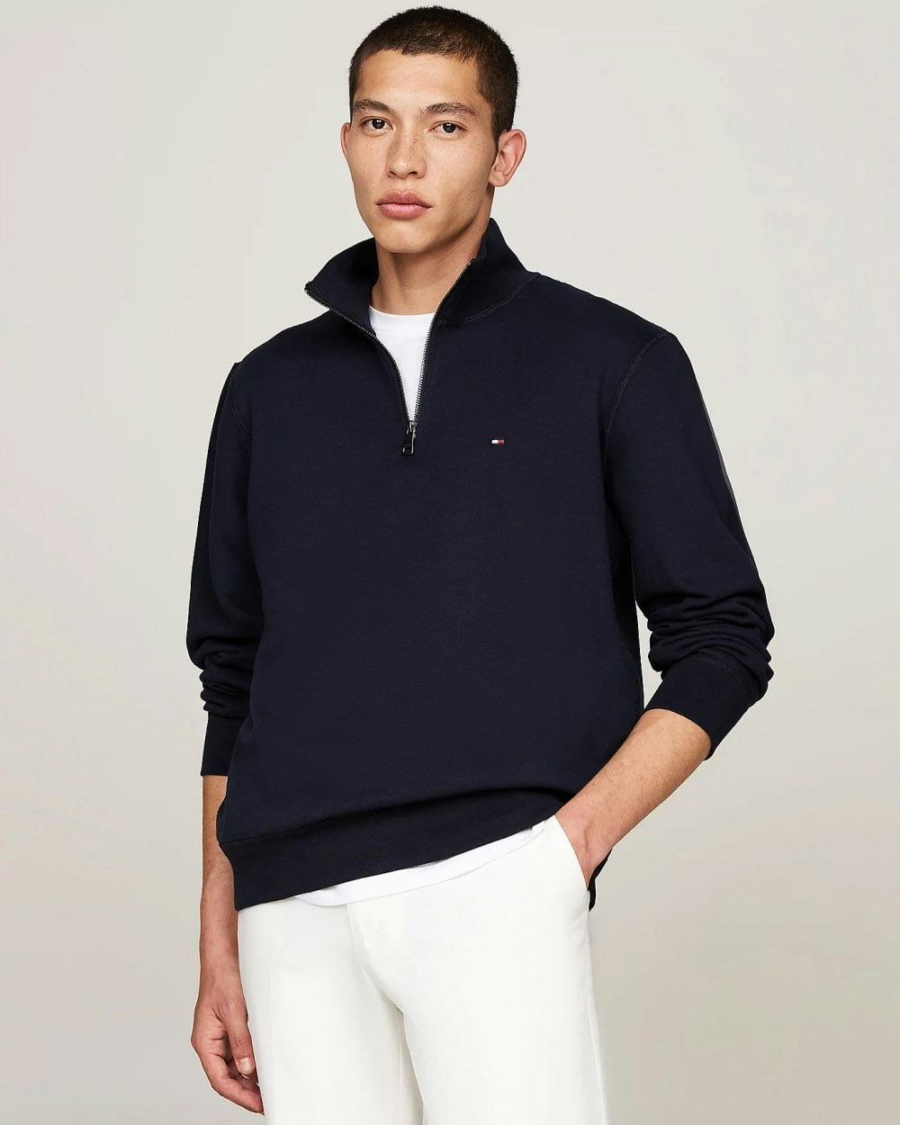 Tommy Hilfiger Men's Essential Fleece Half Zip Sweatshirt - Desert Sky - Desert Sky - Xl