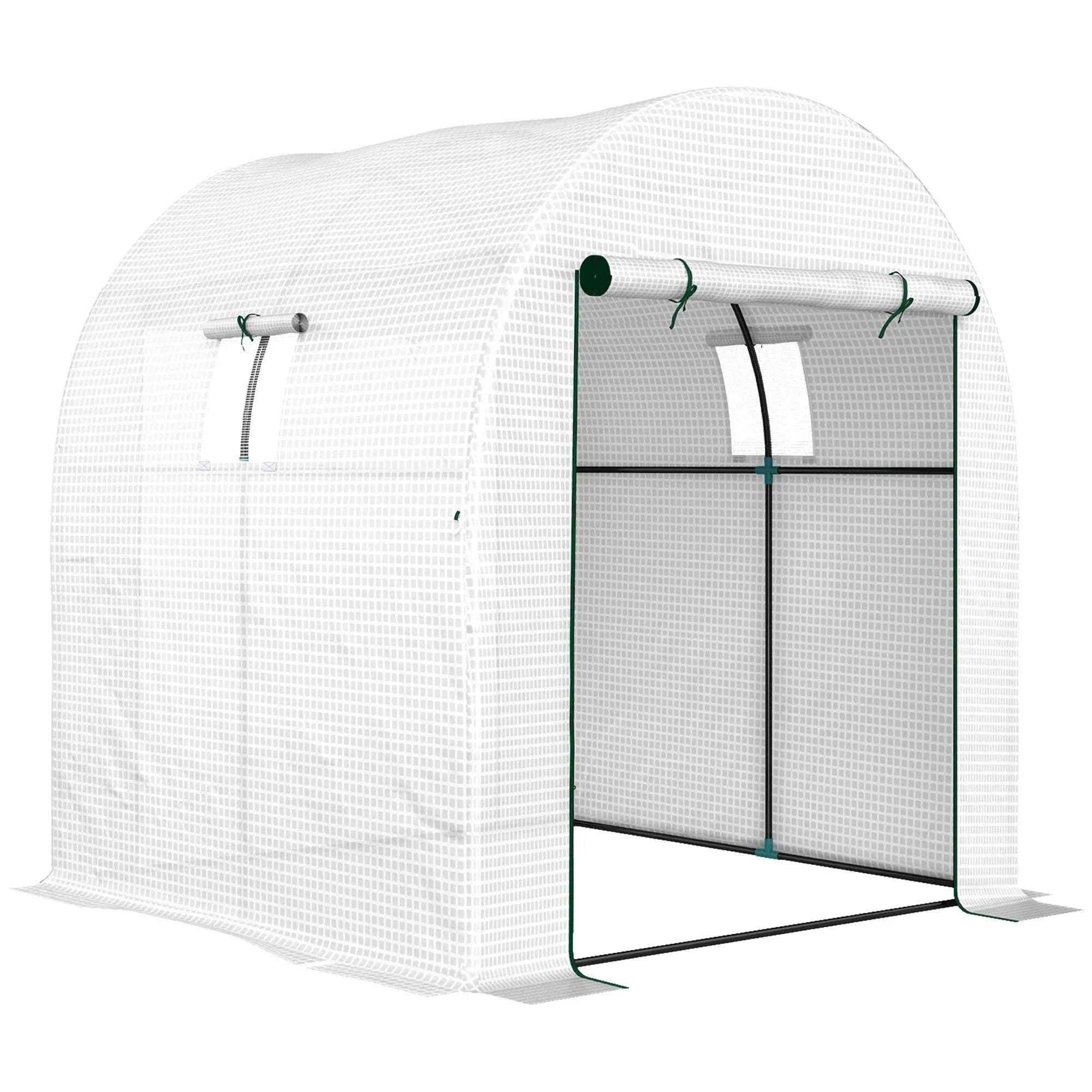 Outsunny 1.8 X 1.8 X 2M Polytunnel Greenhouse With Doors And Mesh Windows - Image 6
