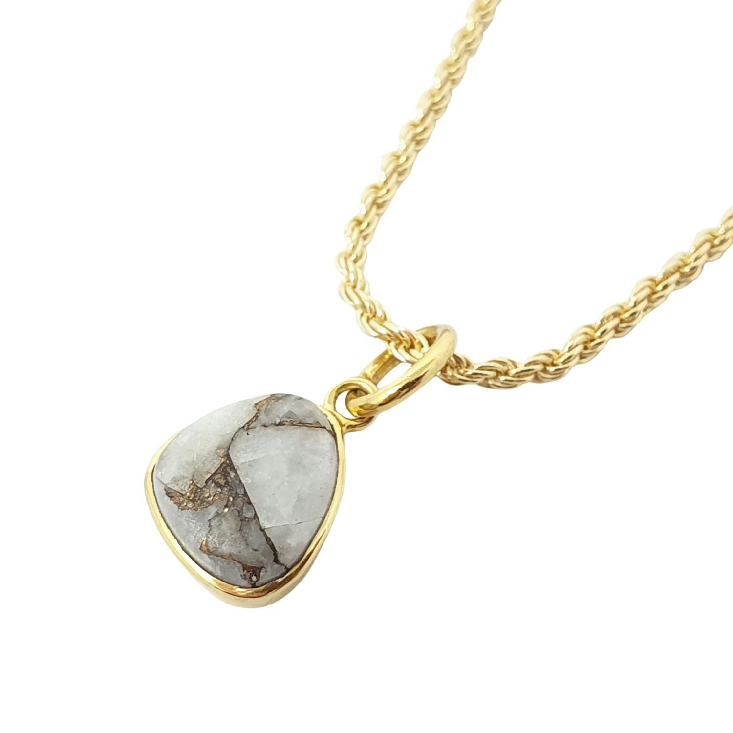 Harfi Gold Statement Vermeil Plated Herkimer Diamond April Birthstone Crystal Rope Necklace