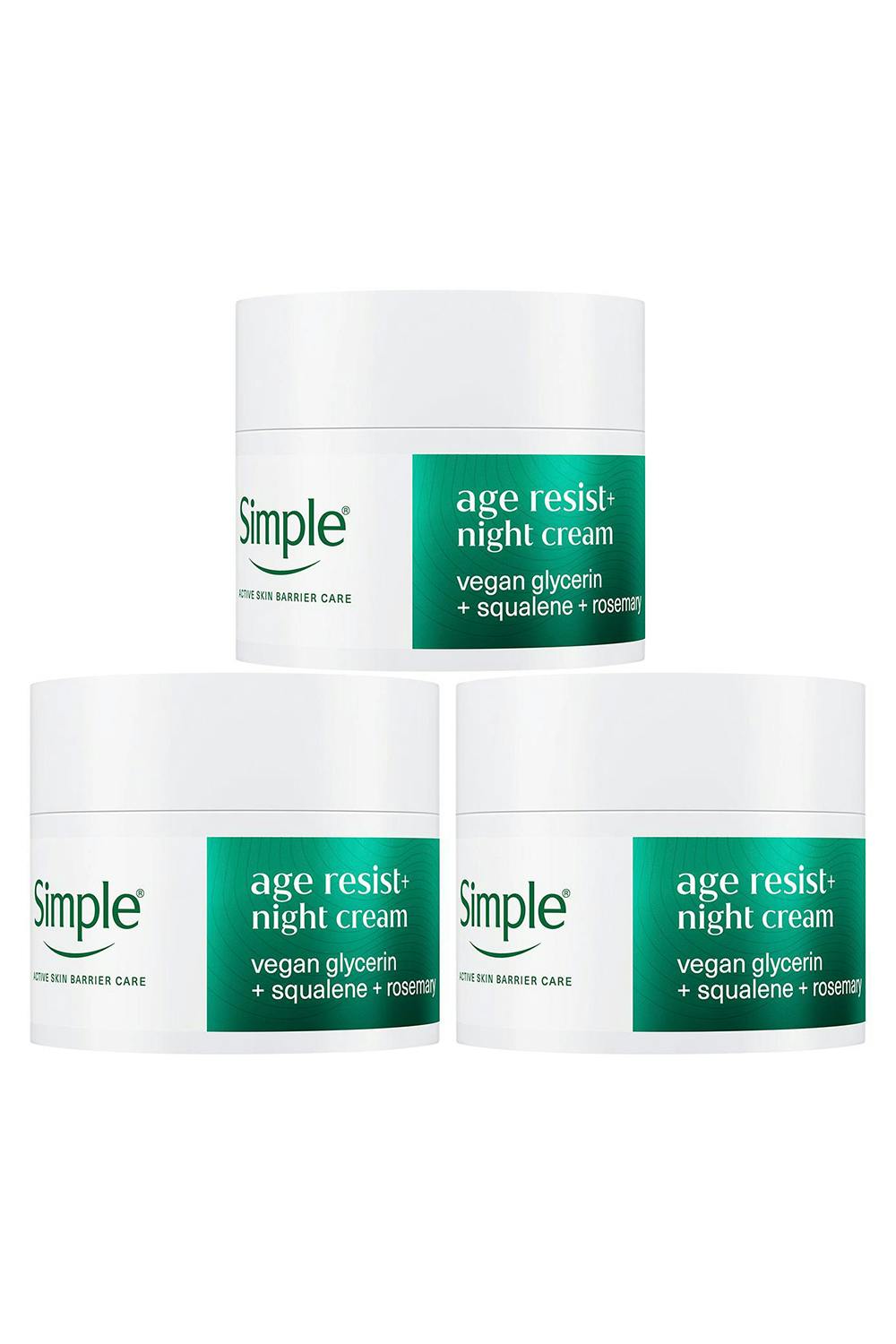 Simple Night Cream 3x50ml Anti-Ageing Moisturiser in White | Size: 50ml - Image 5