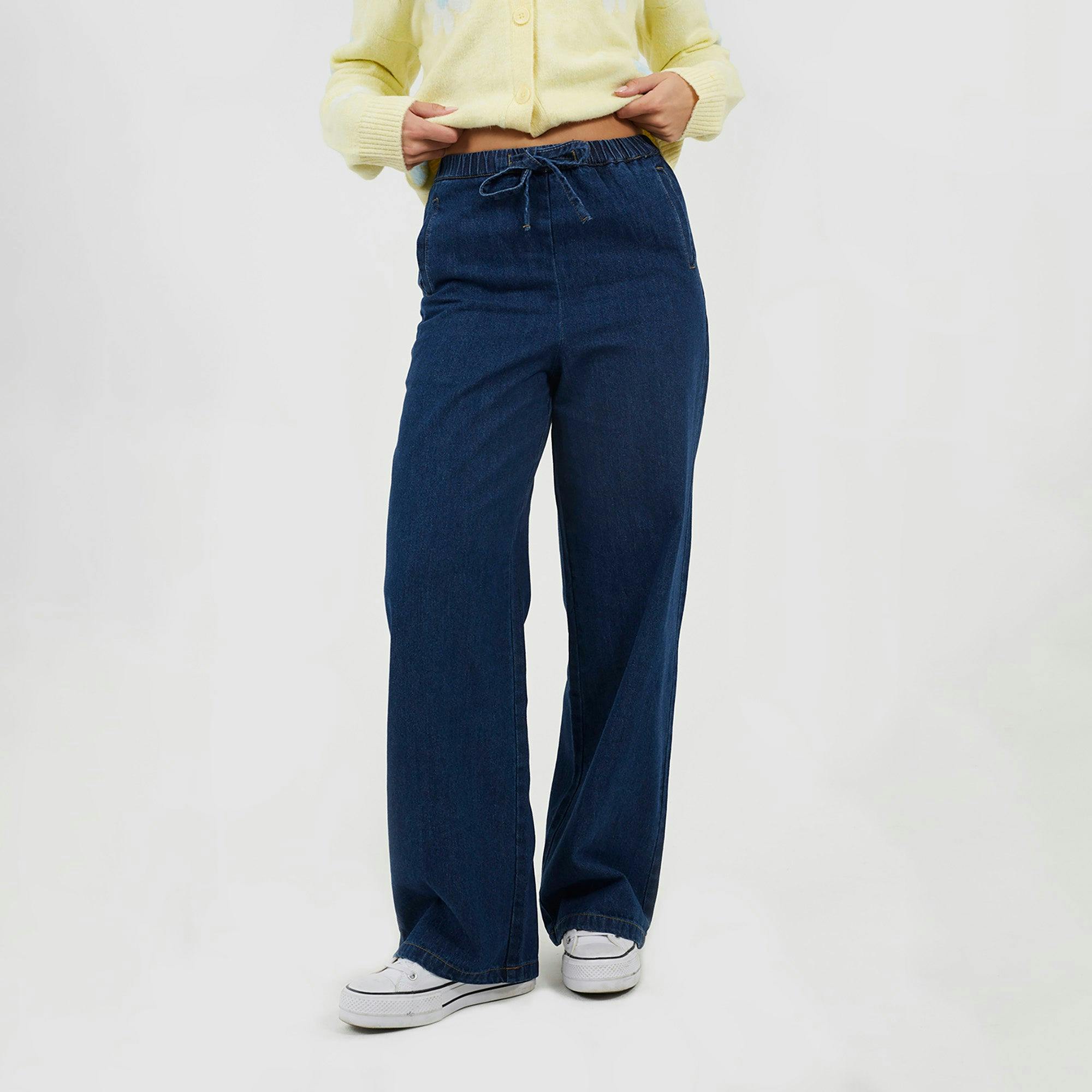 Brave Soul Indigo Elasticated Waist Straight Leg Jean - 10