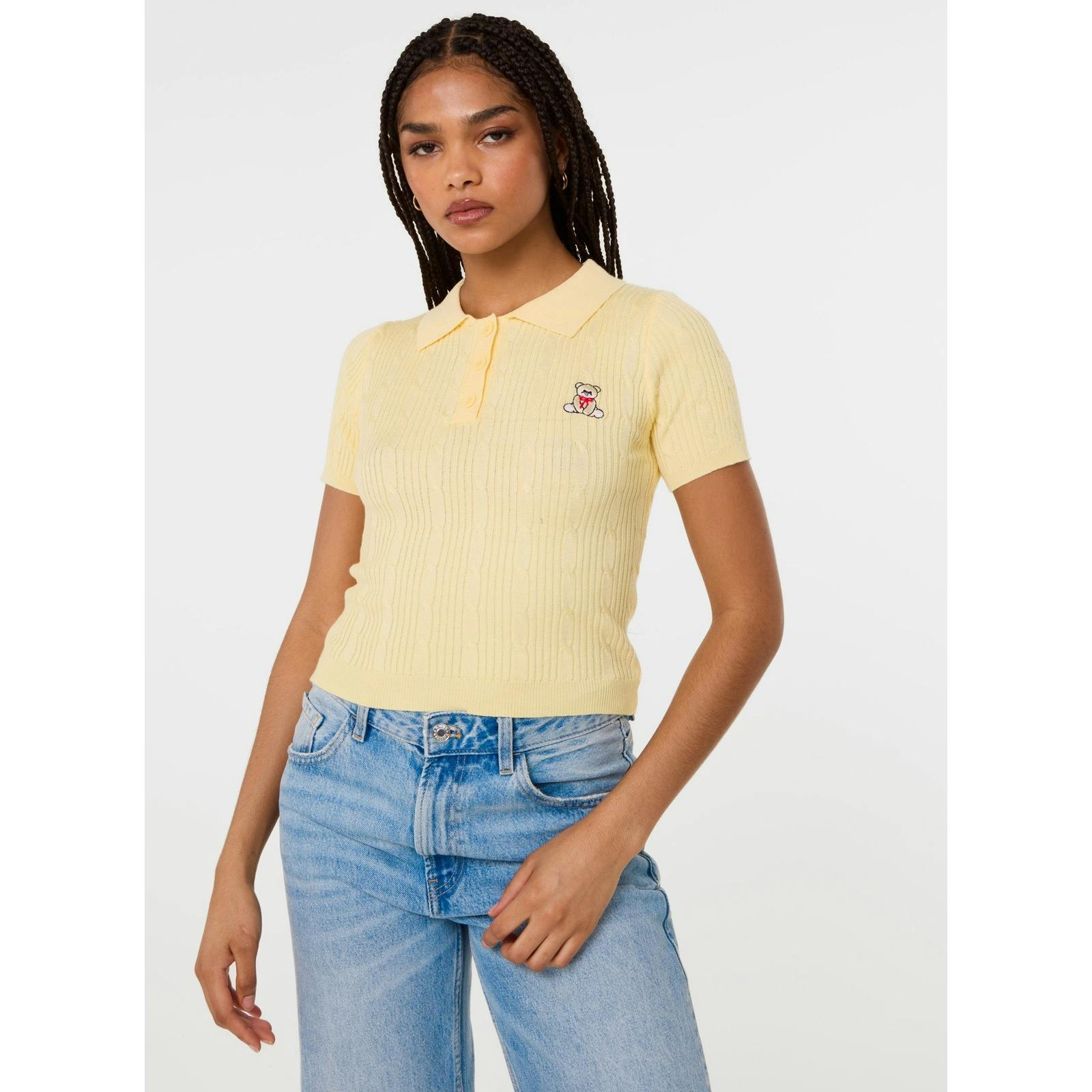Pink Vanilla Pink/Light/Yellow Vanilla Cherub Cable Knit Top - M-L