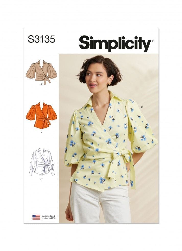 Simplicity Women's Sewing Pattern 3135, Tops For K5 (8-10-12-14-16) - Intermediate - K5 (8-10-12-14-16)
