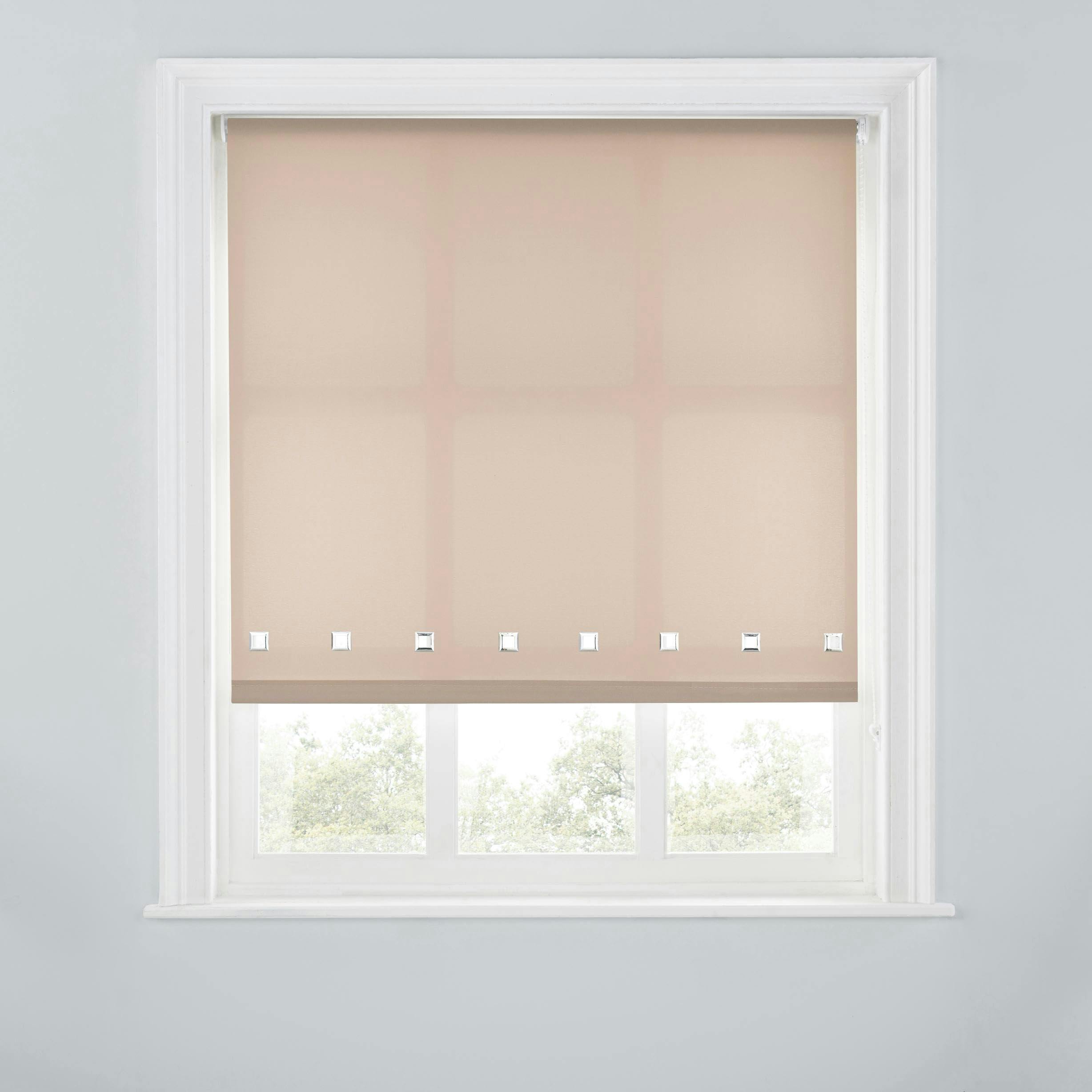 Rackhams Light Trimmable Square Eyelet Roller Blind - 4Ft - Mocha - 120Cm(W)X170cm(L)