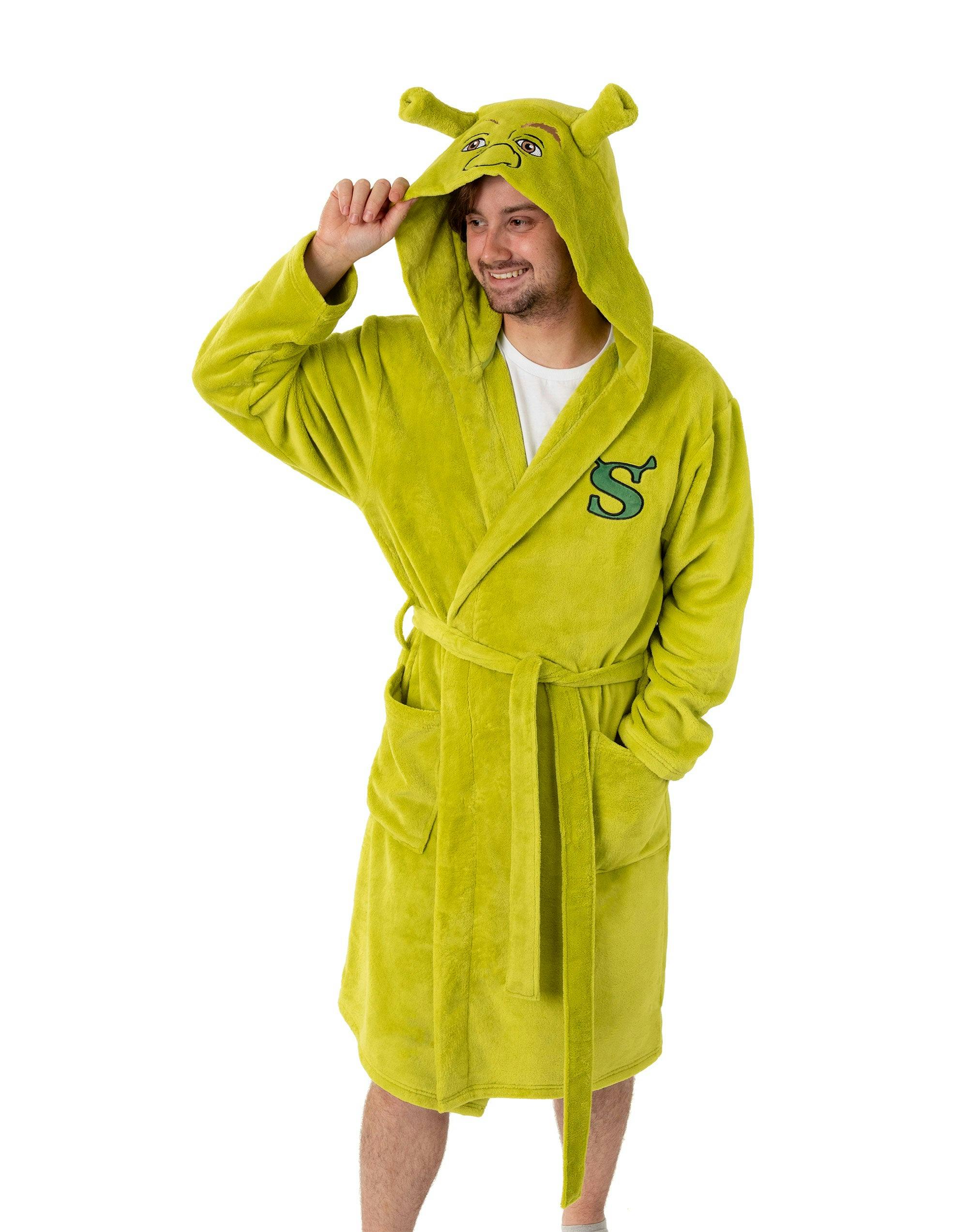 Vanilla Underground Unisex Green Shrek Character Hooded Bathrobe - XX-Large