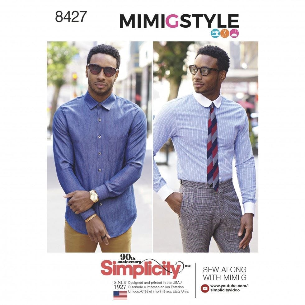 Simplicity Men's Sewing Pattern 8427, Shirts For Aa (34-36-38-40-42) - Intermediate - Aa (34-36-38-40-42)