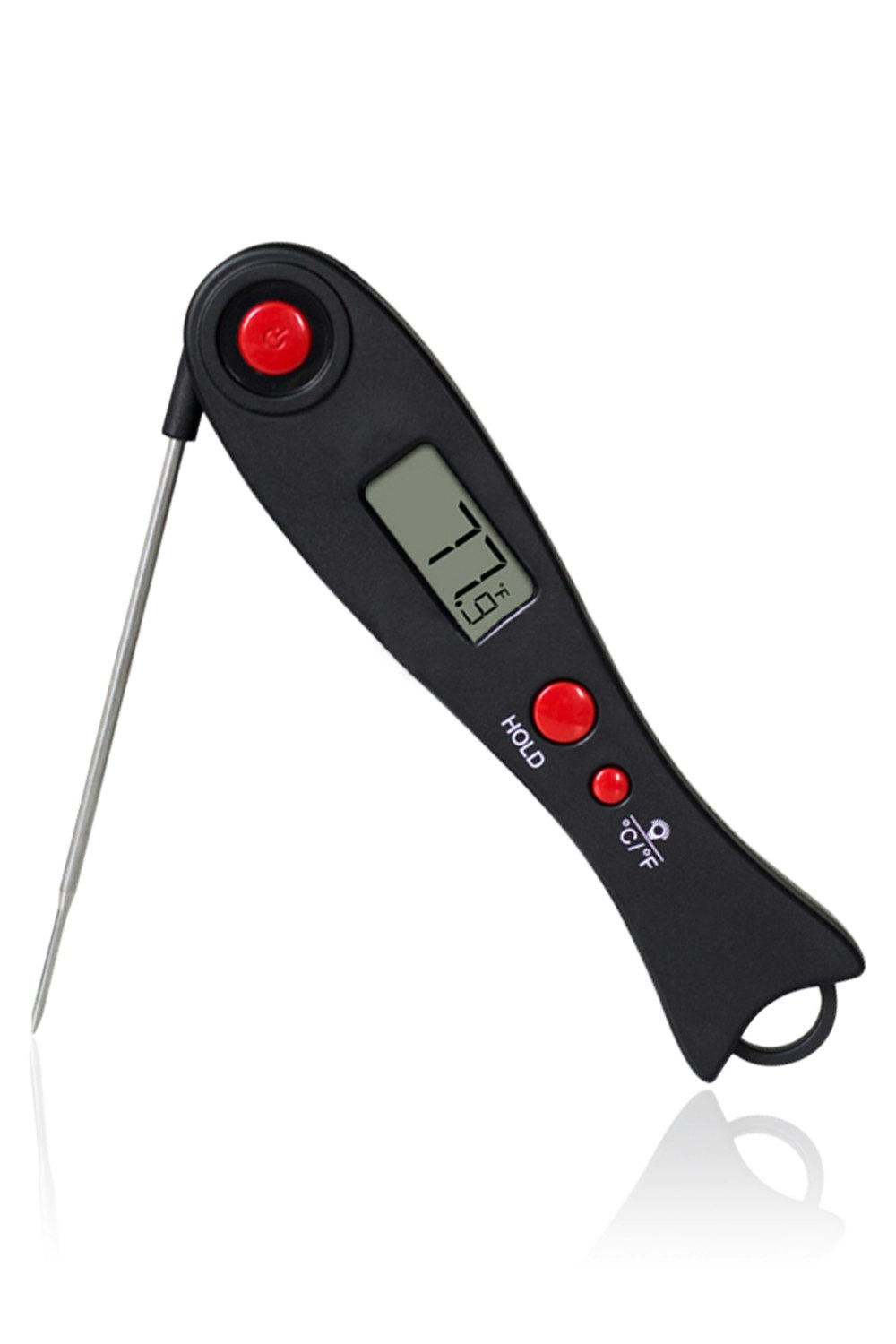 Rackhams Black Digital Meat Thermometer For Cooking With Probe And Backlight For Oil Deep Fry Smoker Bbq Grill