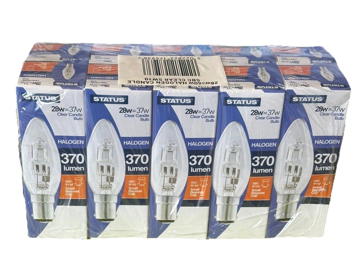 Rackhams Light 10 X Status 28W-37W Sbc Halogen Candle Bulbs